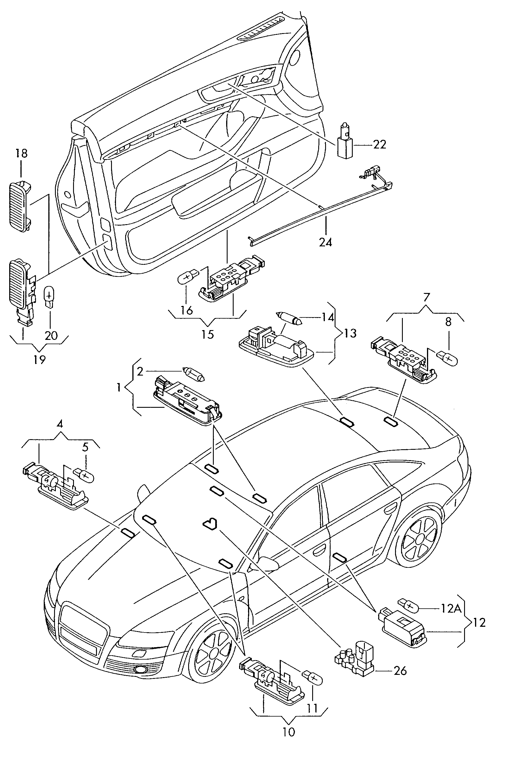 Ascherbeleuchtung - Audi A6/S6/Avant quattro(A6Q)  