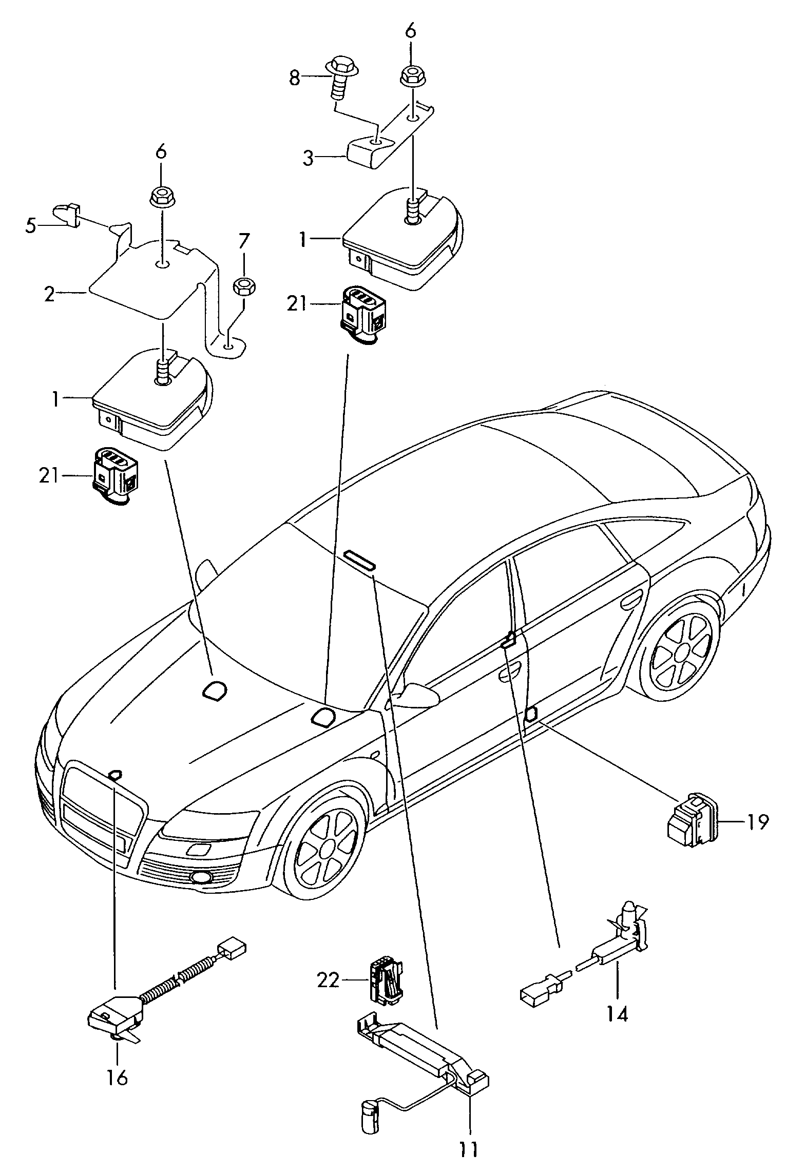 Diebstahlwarnanlage - Audi A6/S6/Avant quattro(A6Q)  