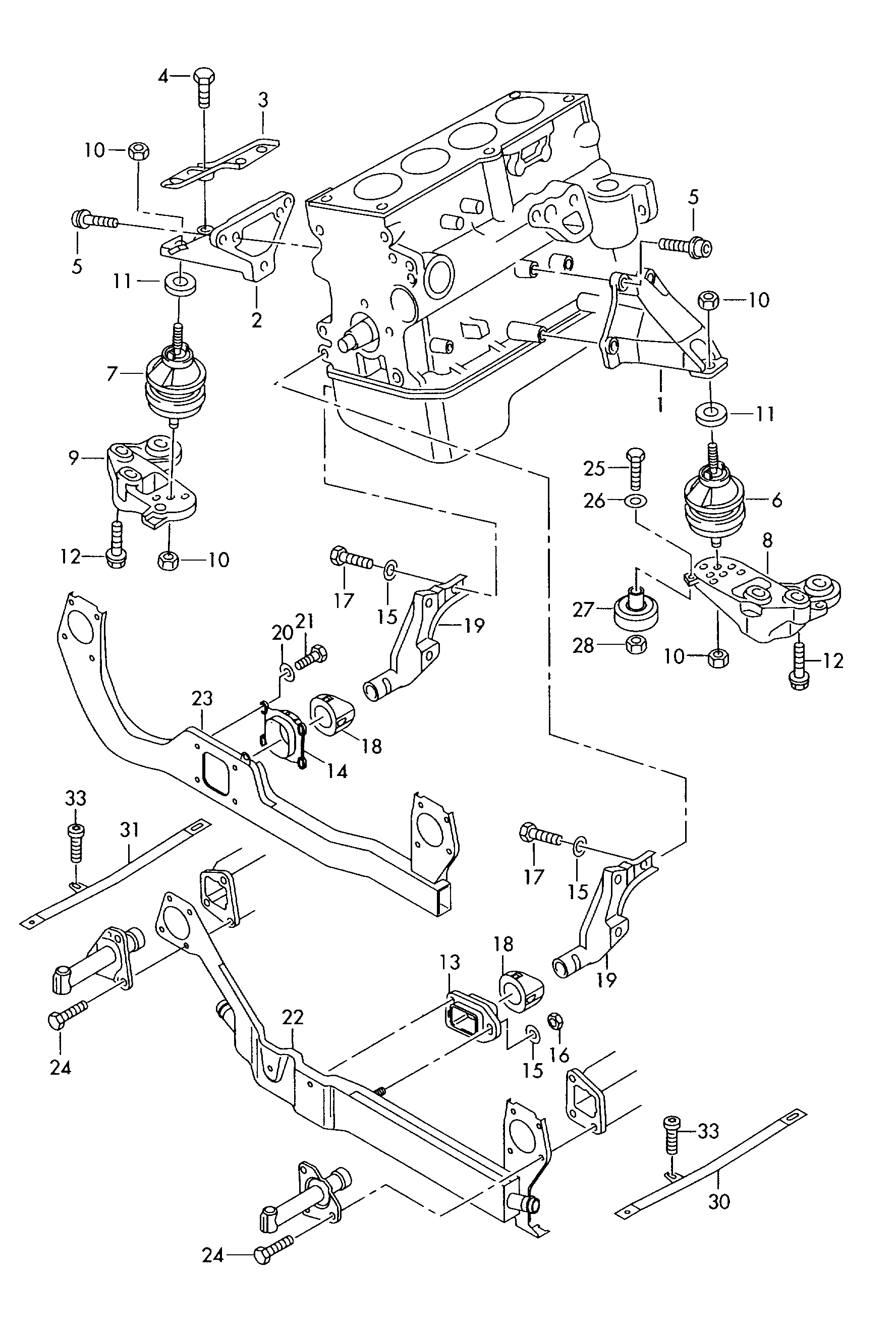 pieces de fixation p. moteur - Audi A4/Avant(A4)  