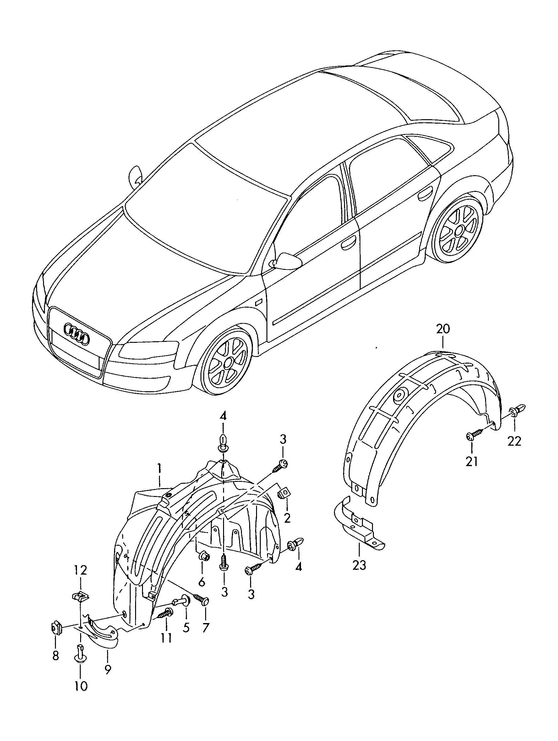 wheel housing liner - Audi A4/Avant(A4)  