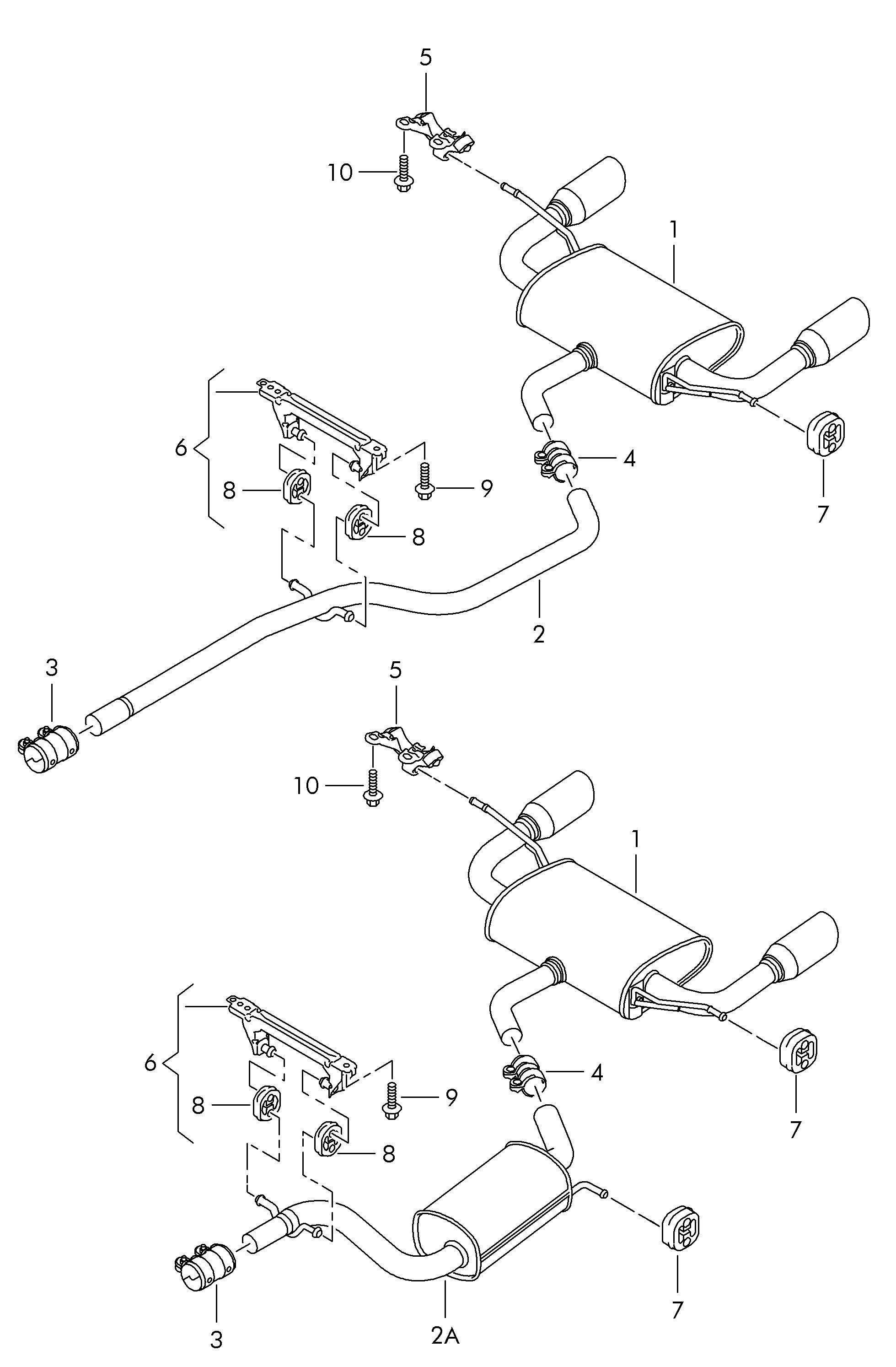 intermediate pipe with rear
silencer; front silen... - Leon/Leon 4(LE)  