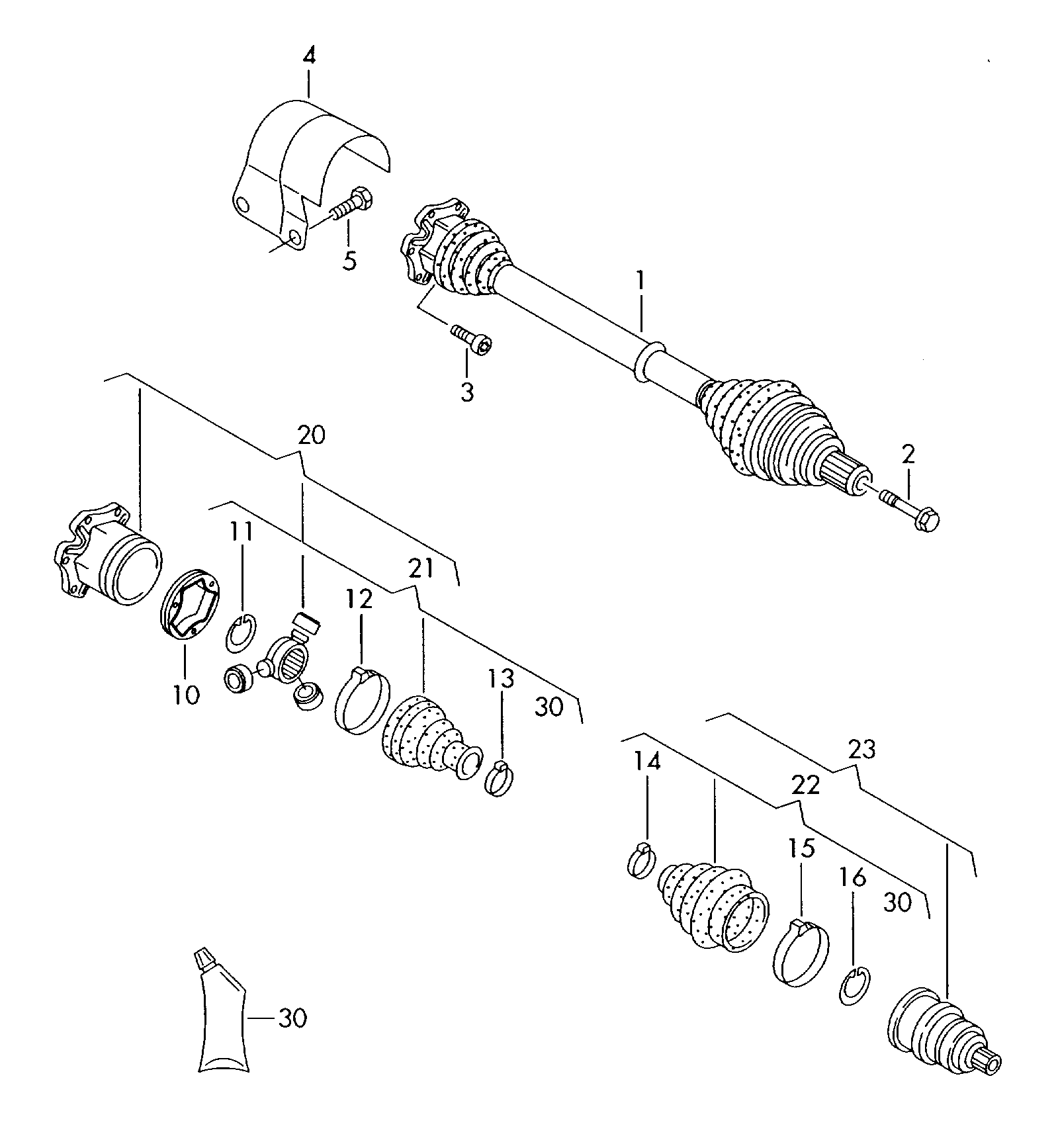 Gelenkwelle; fuer 6-Gang-Automatikgetriebe; fuer F... - Audi A3/S3/Sportb./Lim./qu(A3)  