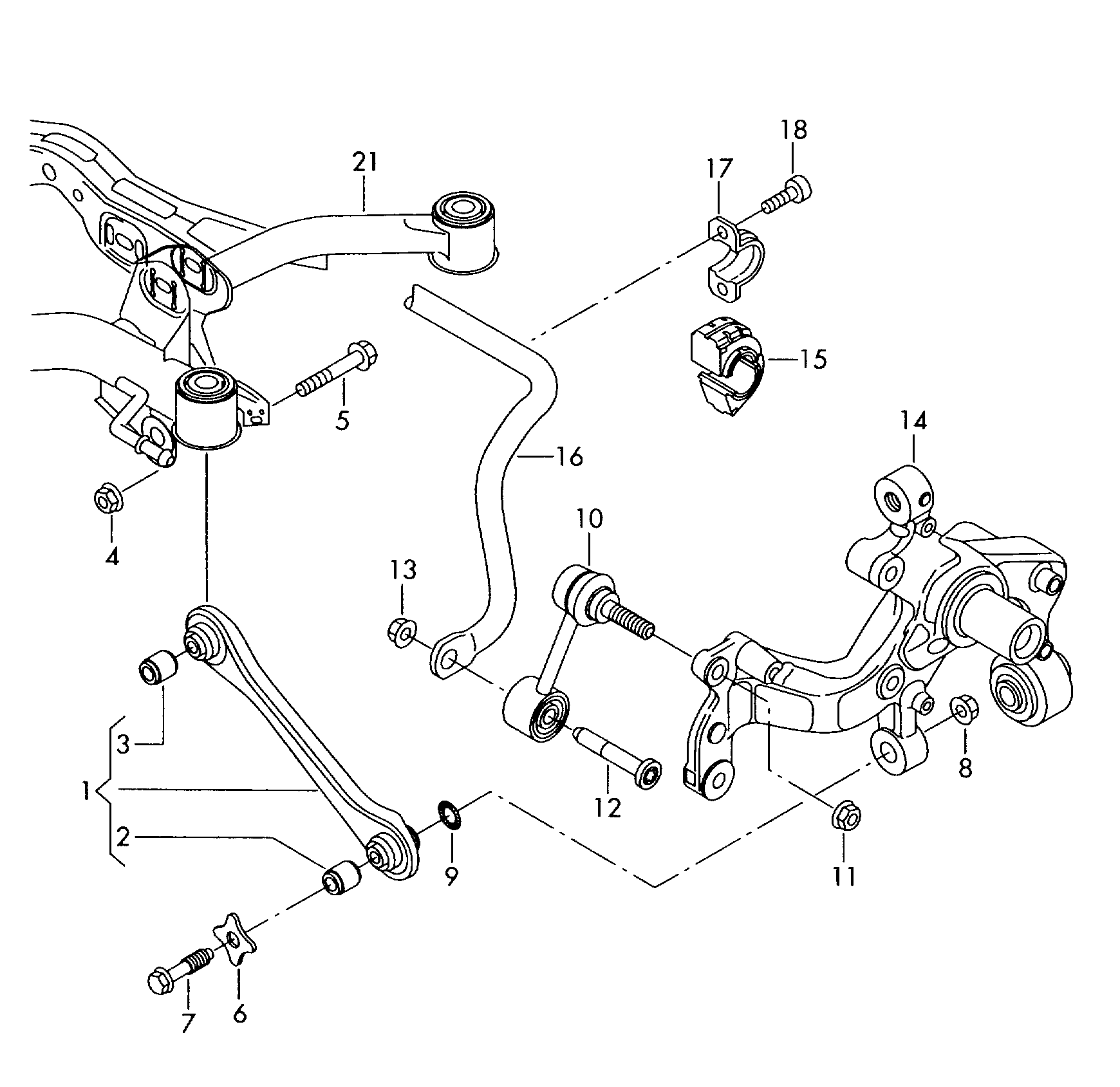 Rot çubuğu; Bağlantı çubuğu; Stabilizatör - Passat/4Motion/Santana(PA)  