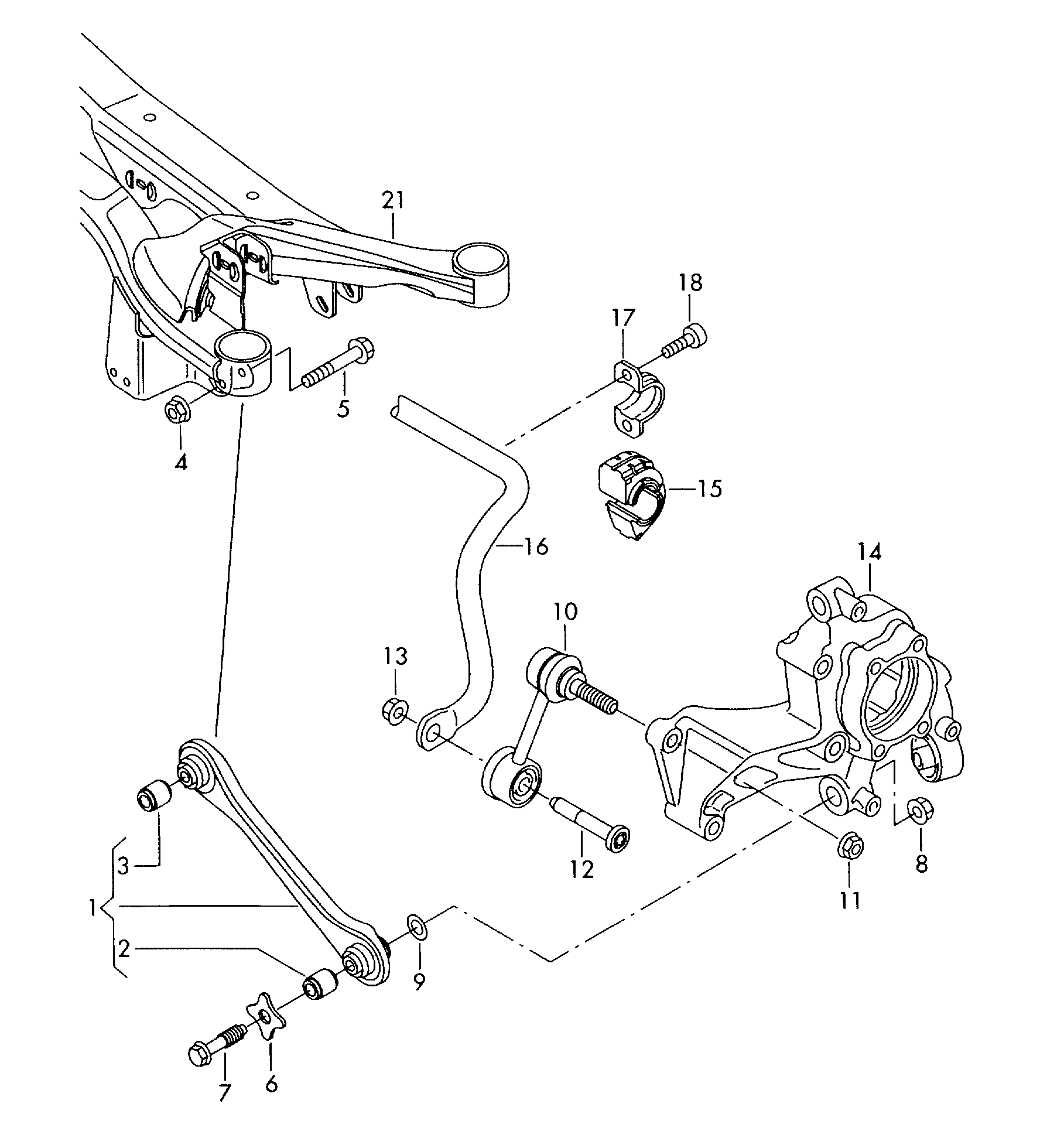 Rot çubuğu; Bağlantı çubuğu; Stabilizatör - Tiguan(TIG)  
