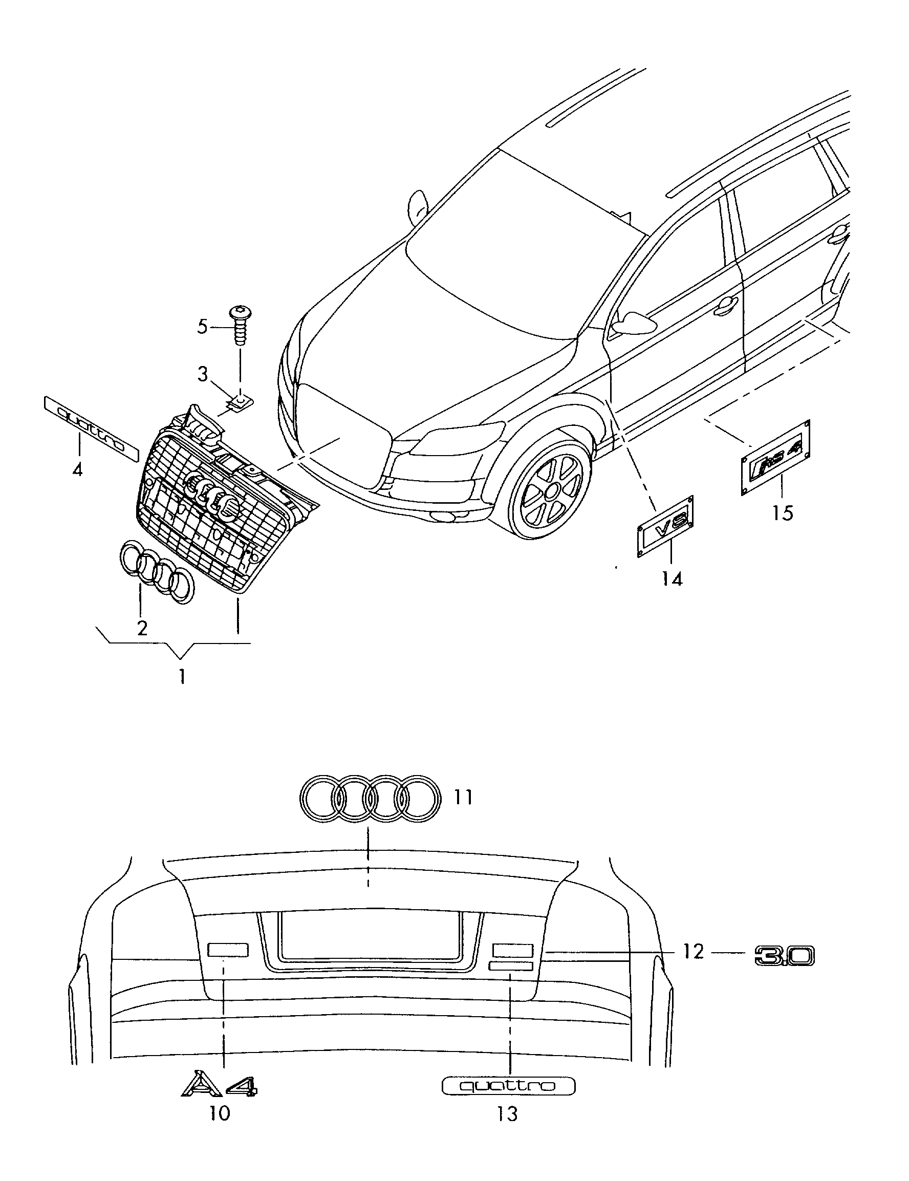 inscriptions/lettering - Audi A4/Avant(A4)  