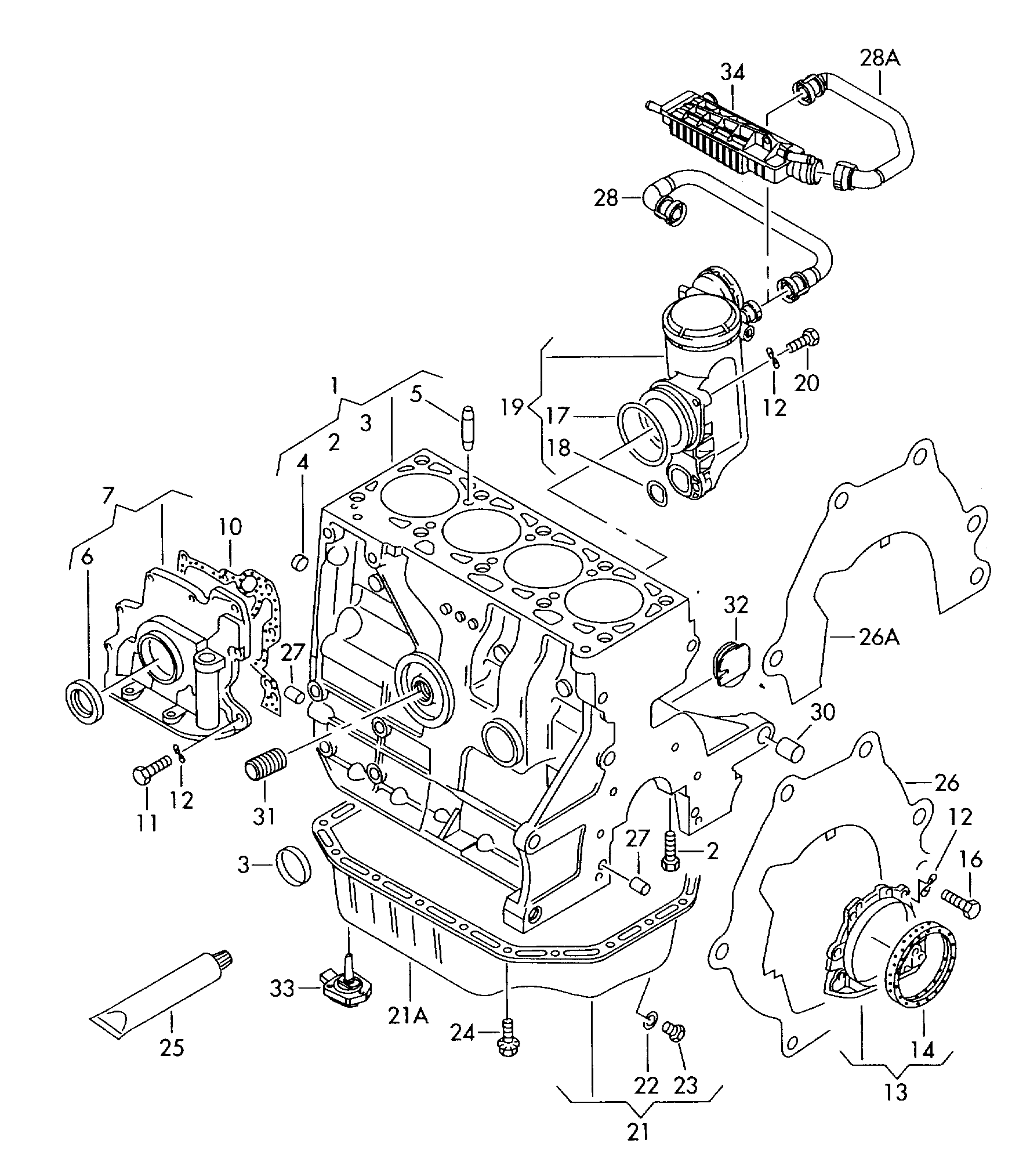 blok silnika z tlokami; miska olejowa - Polo/Derby/Vento-IND(PO)  