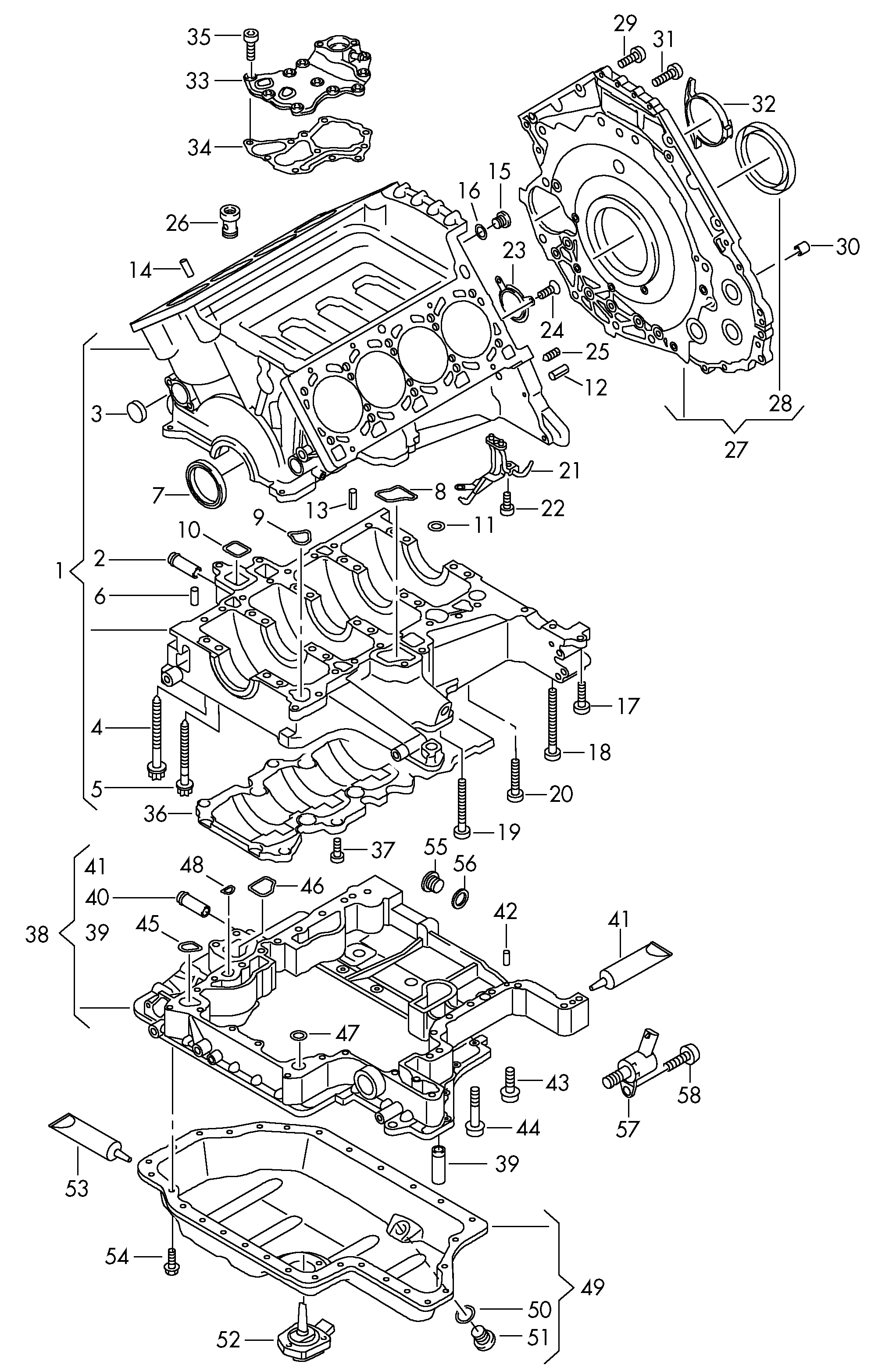 coppa olio; flangia di tenuta; monoblocco - Audi Q7(AQ7)  
