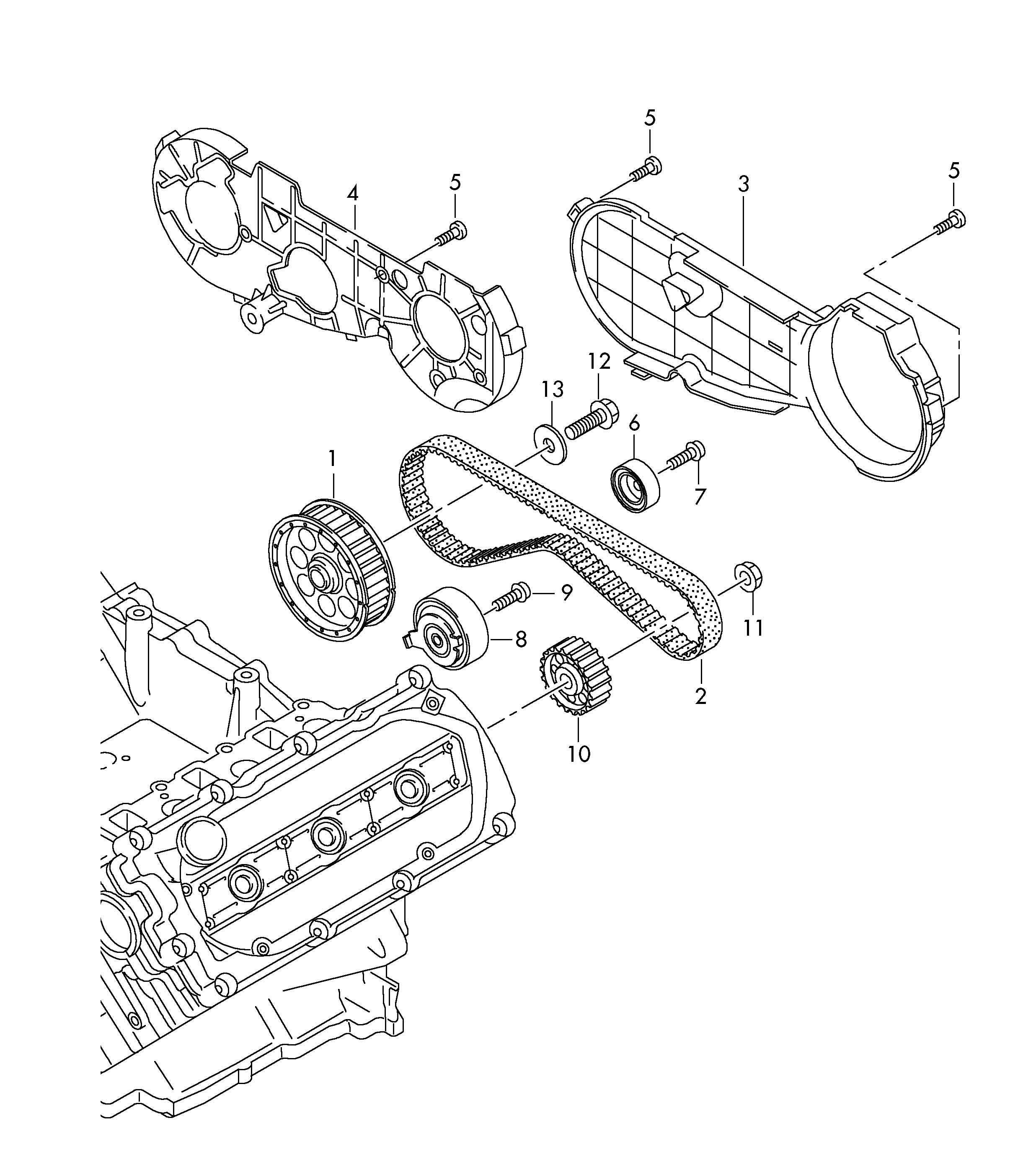 cinghia dentata; carter cinghia dentata - Audi Q7(AQ7)  