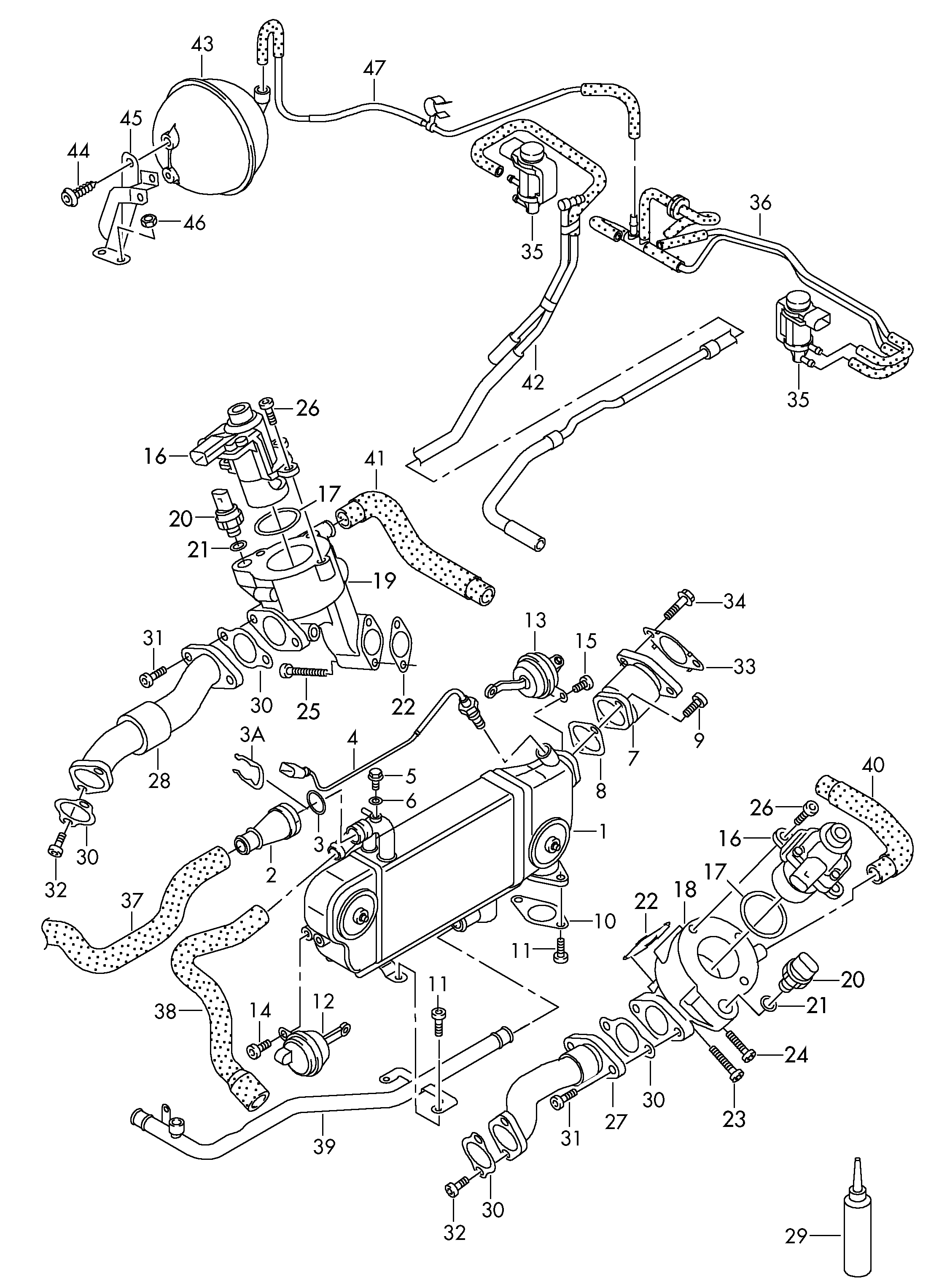 impianto depressione; ricircolo gas di scarico - Audi Q7(AQ7)  