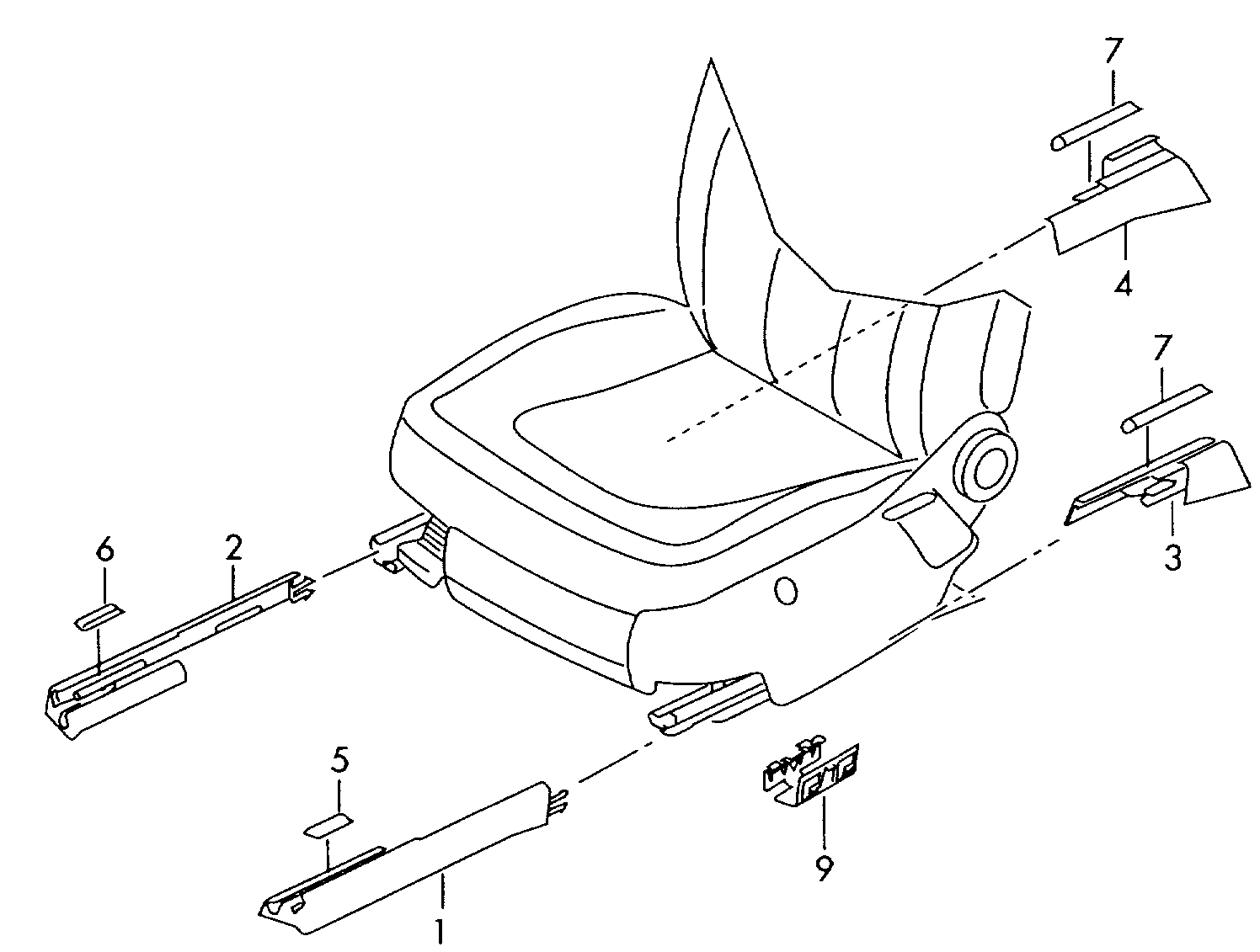 cache p.
rail de guidage - Audi A6/Avant(A6)  