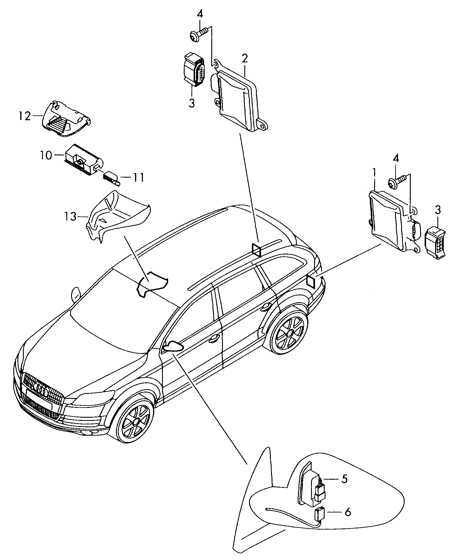 control unit for lane guard
system with camera - Audi A6/S6/Avant quattro(A6Q)  