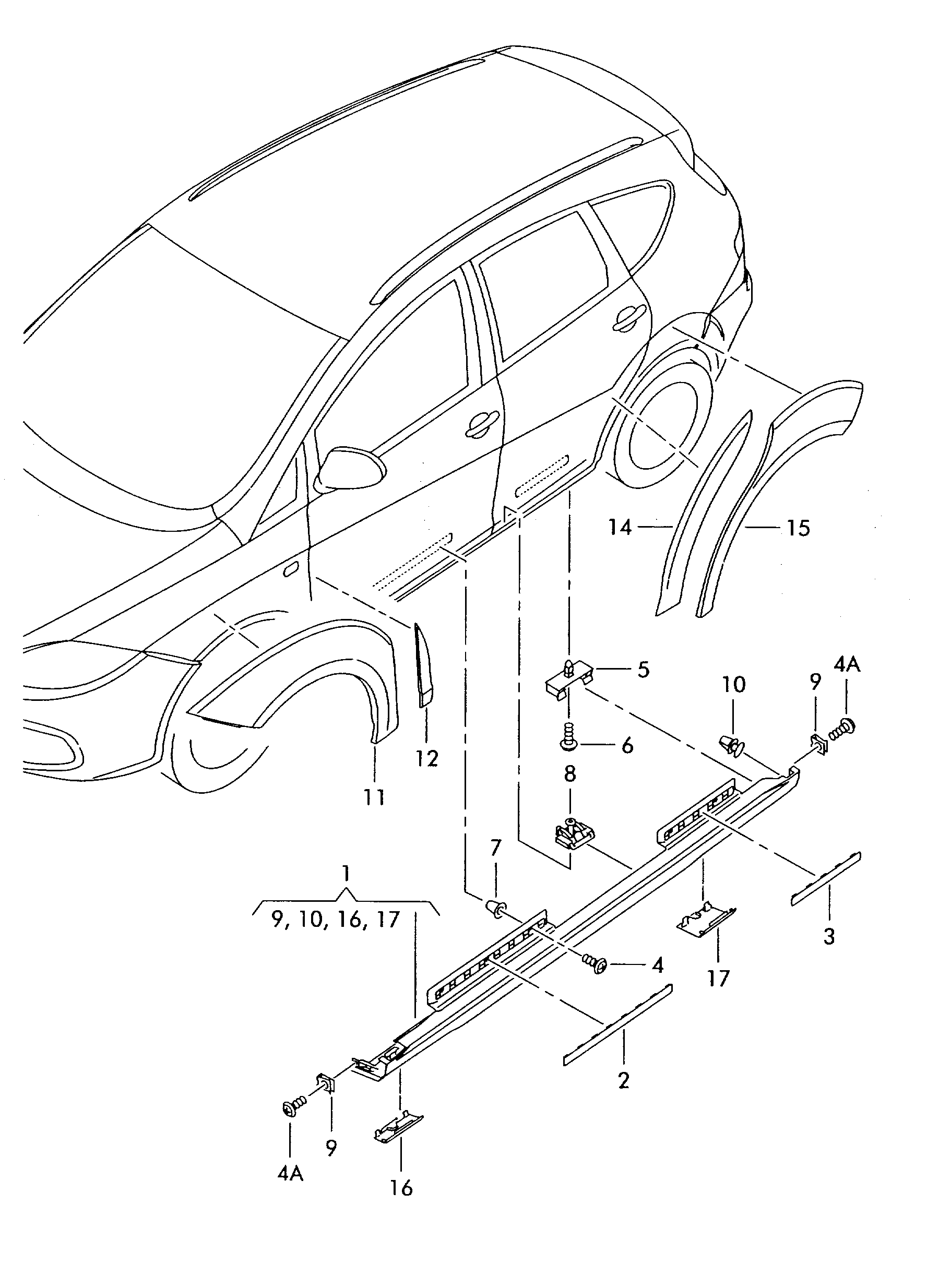 Basamak çıtası; Tampon için koruy çıta - Altea(ALT)  