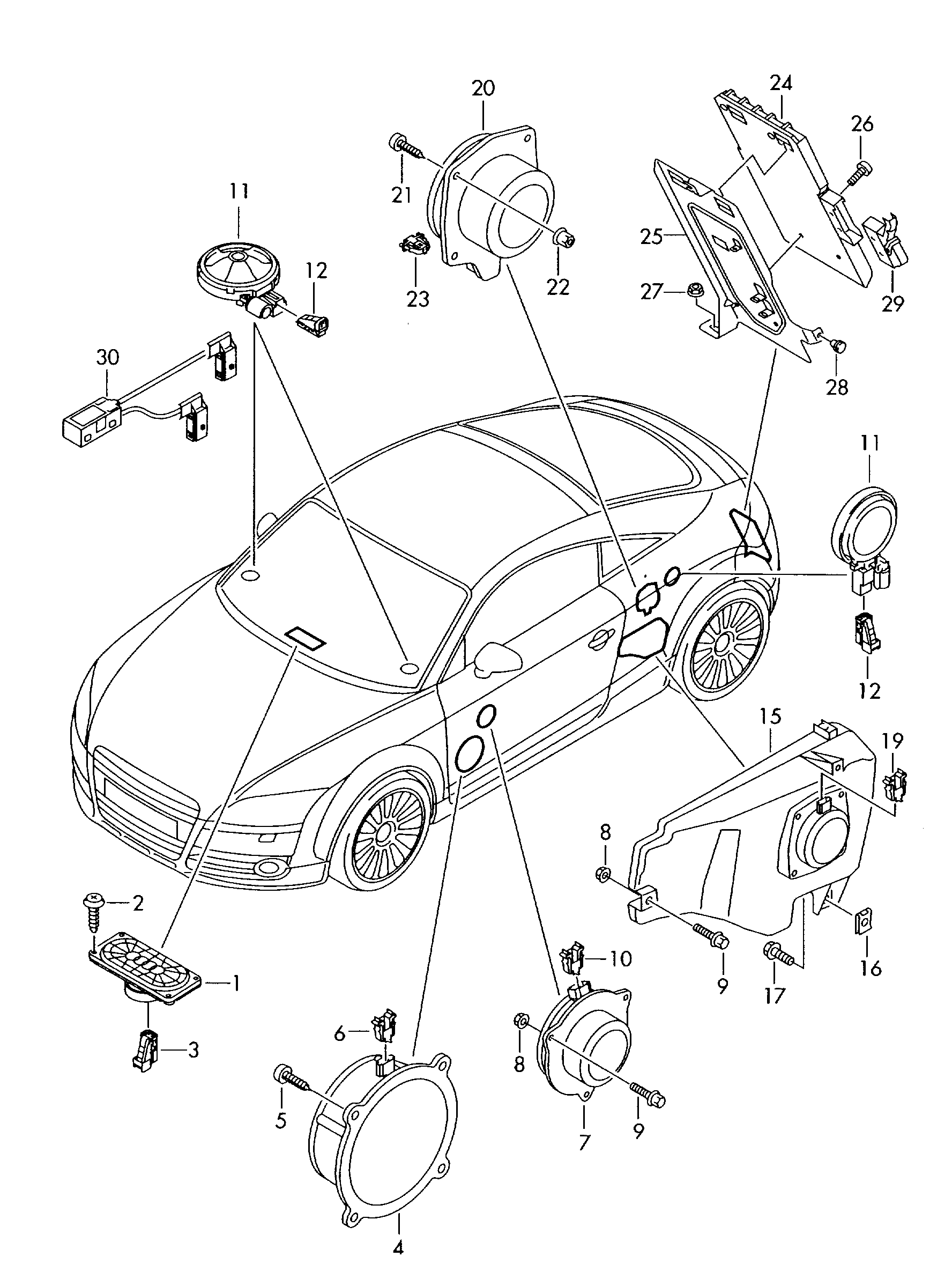 microphone - Audi TT/TTS Coupe/Roadster(ATT)  
