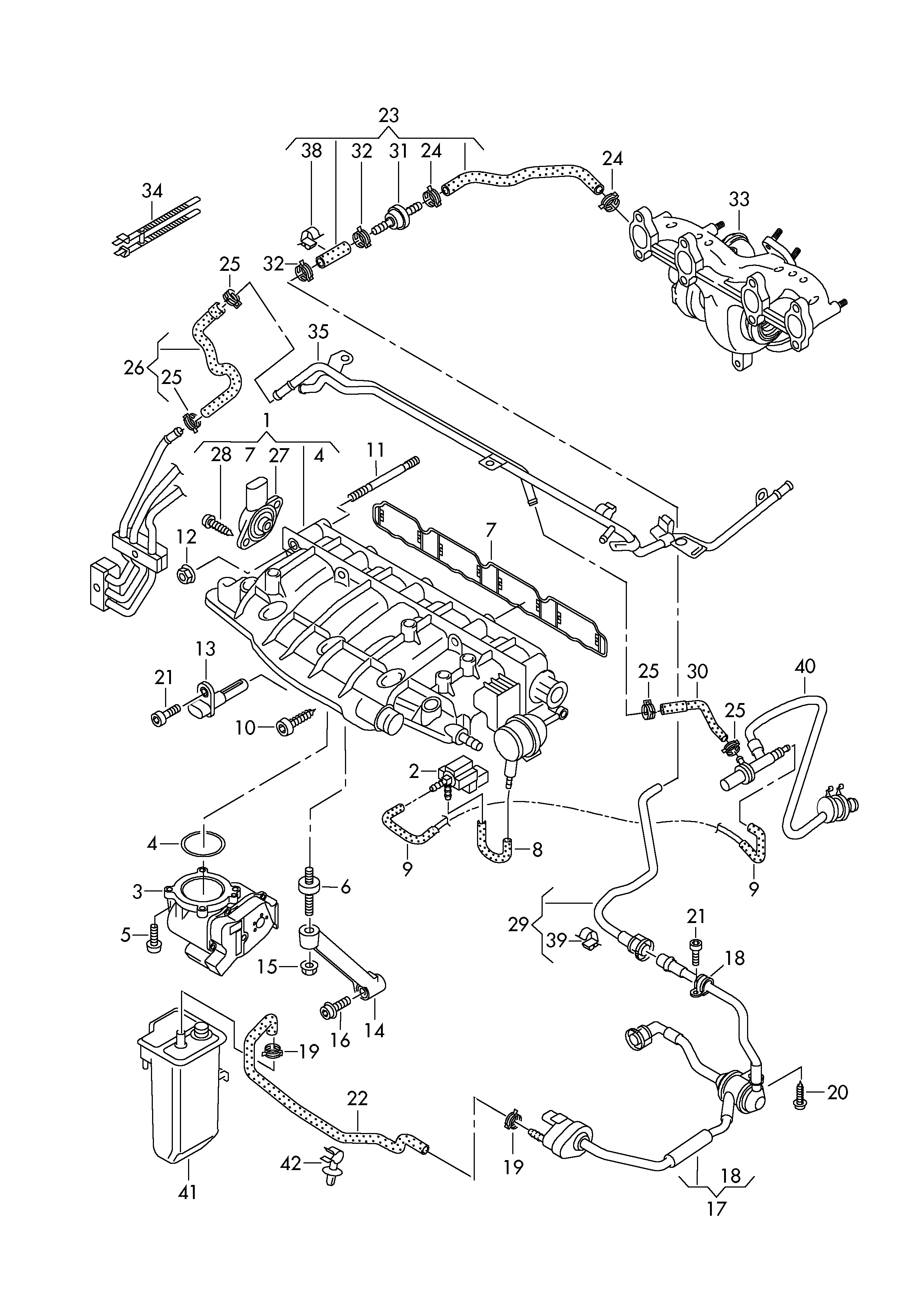 intake system; vacuum system - Audi A3/S3/Sportb./Lim./qu(A3)  