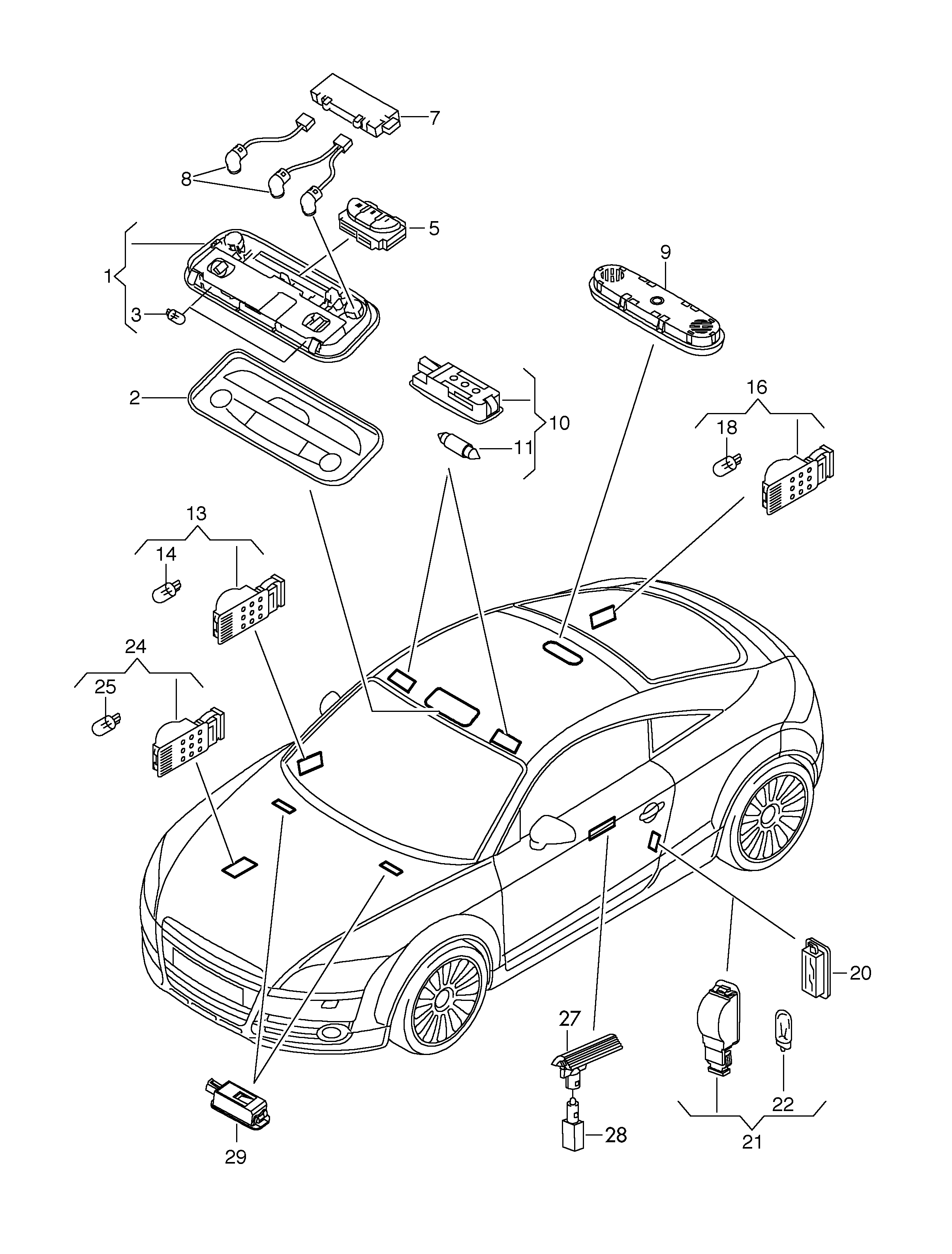 eclairage de poignee de porte - Audi R8(R8)  