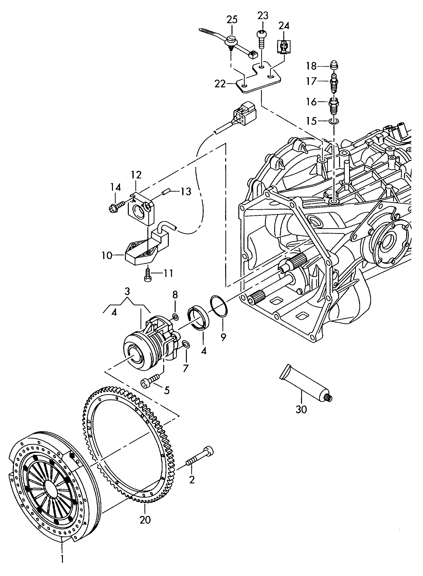 koppeling; voor 6-versnellings schakelbak - Audi R8(R8)  