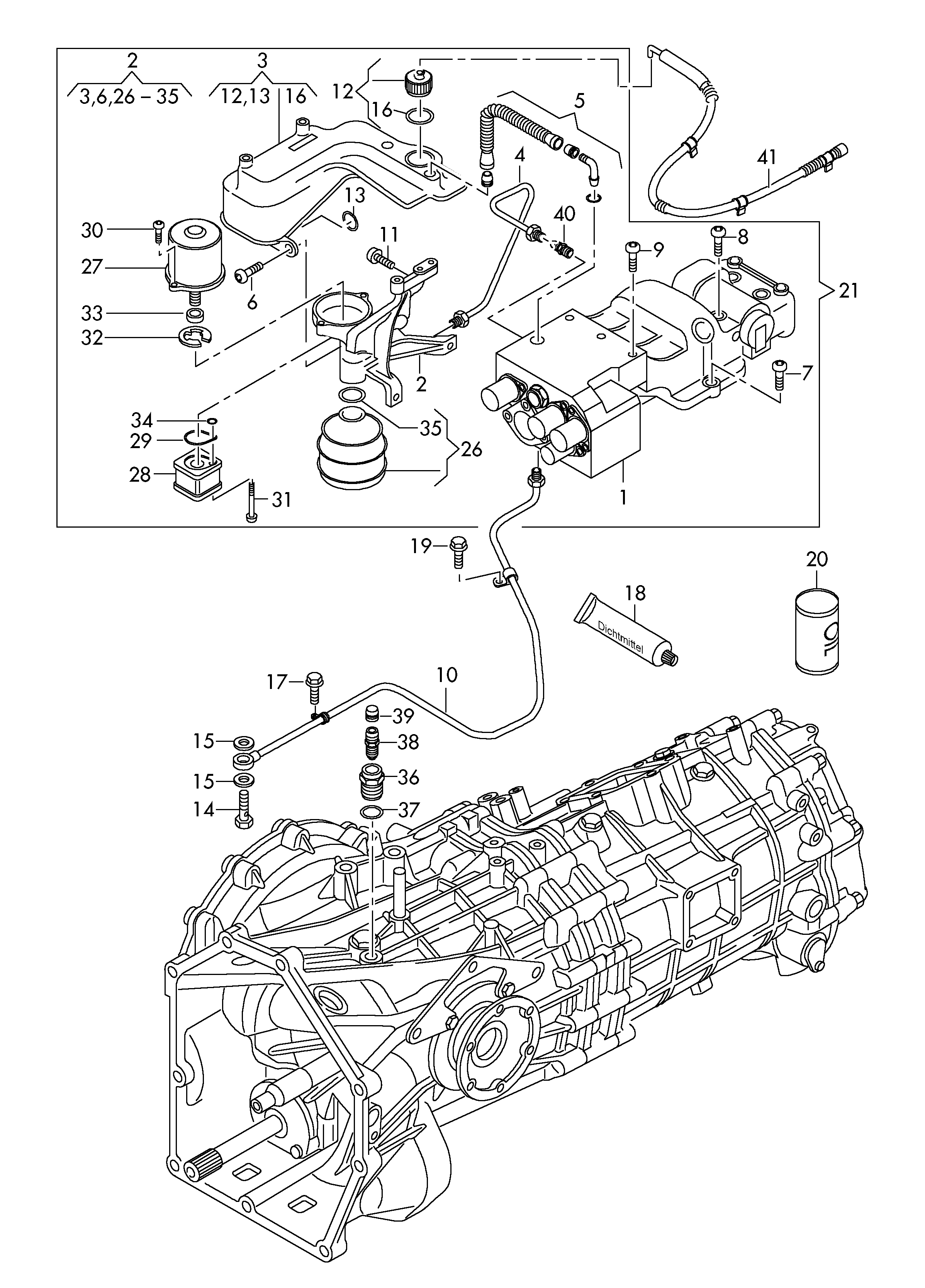 液压控制单元; 手自一体变速箱
（R tronic） - Audi R8(R8)  