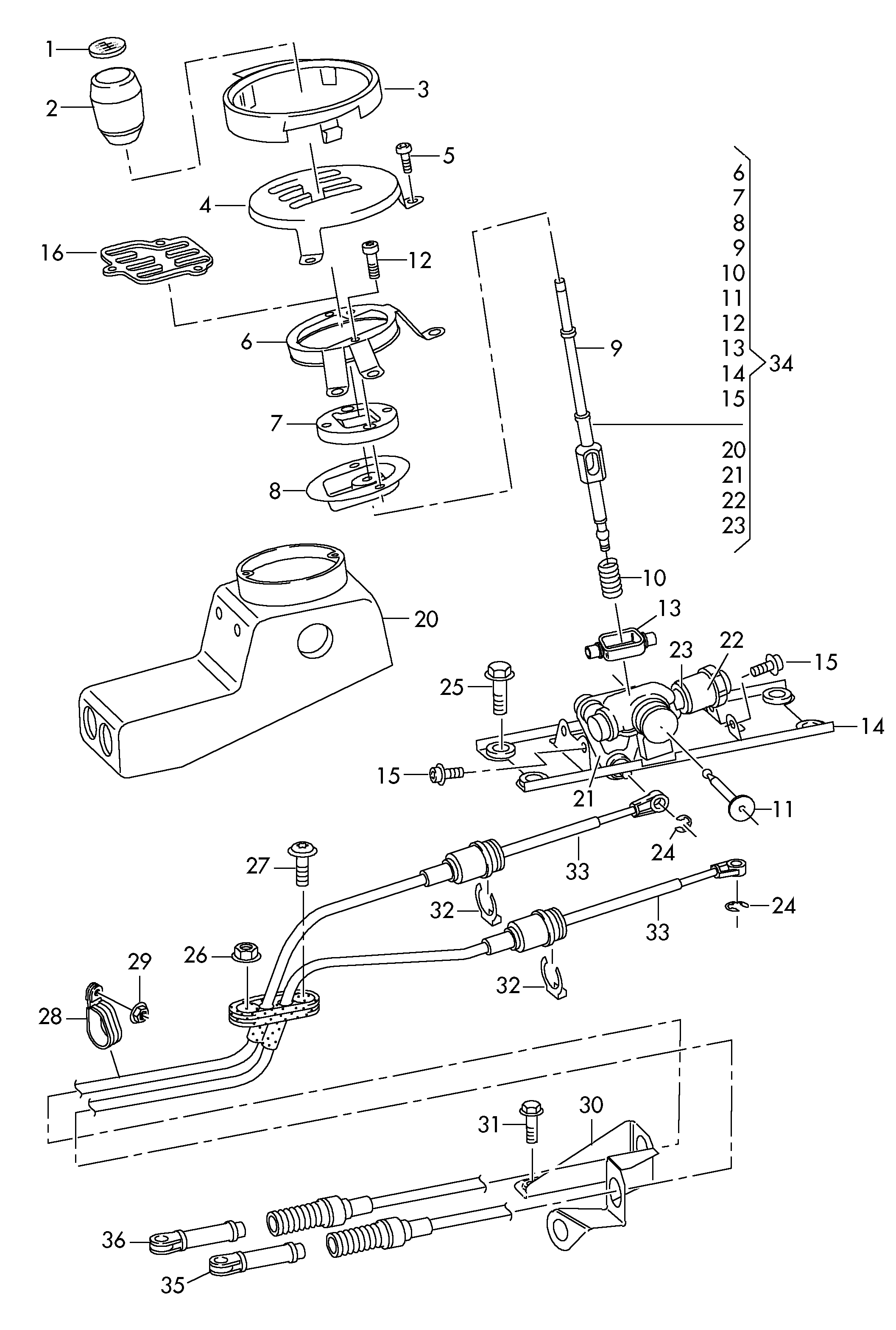 schakelstangen; 6-versnellings schakelbak - Audi R8(R8)  