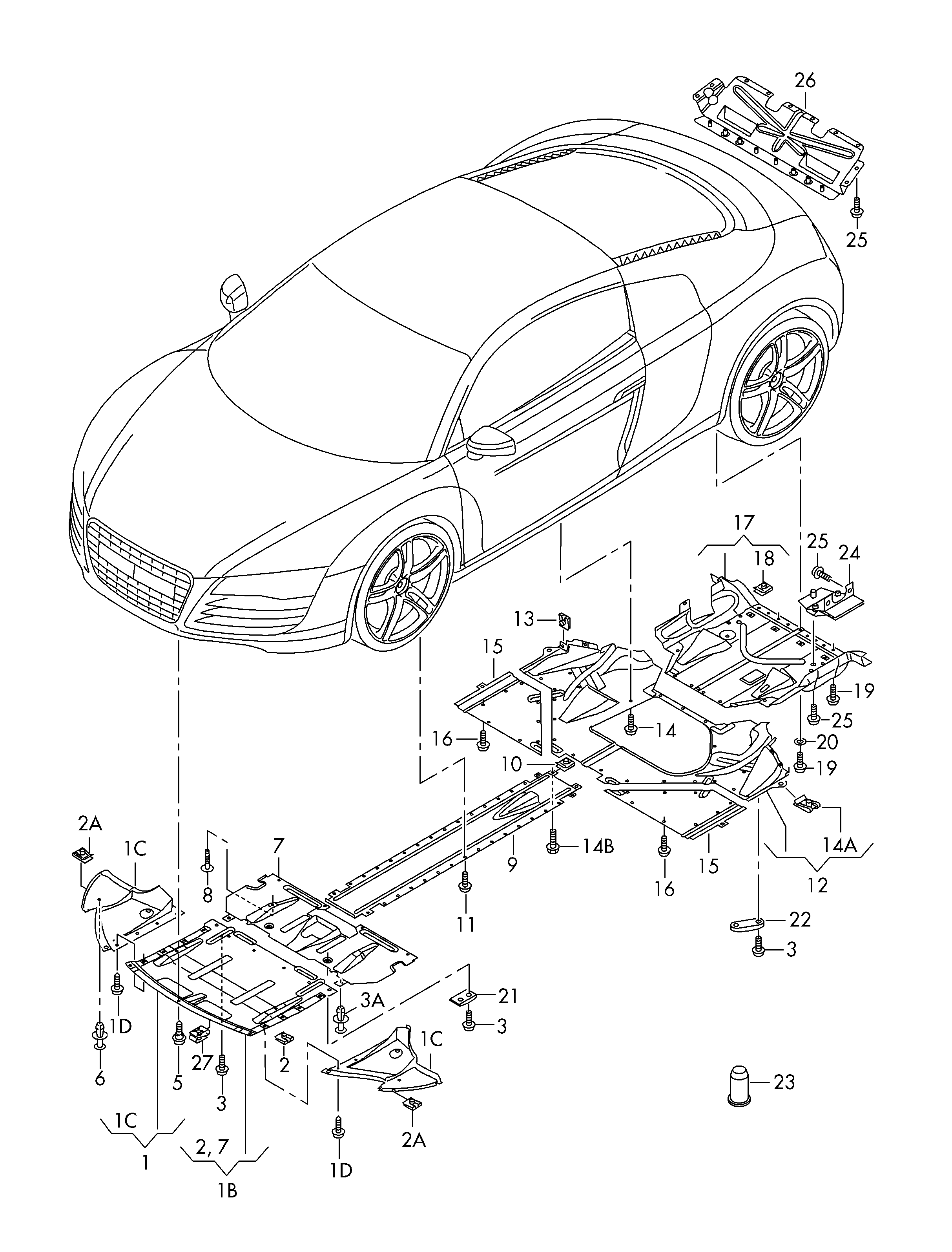 Unterbodenverkleidung - Audi R8(R8)  