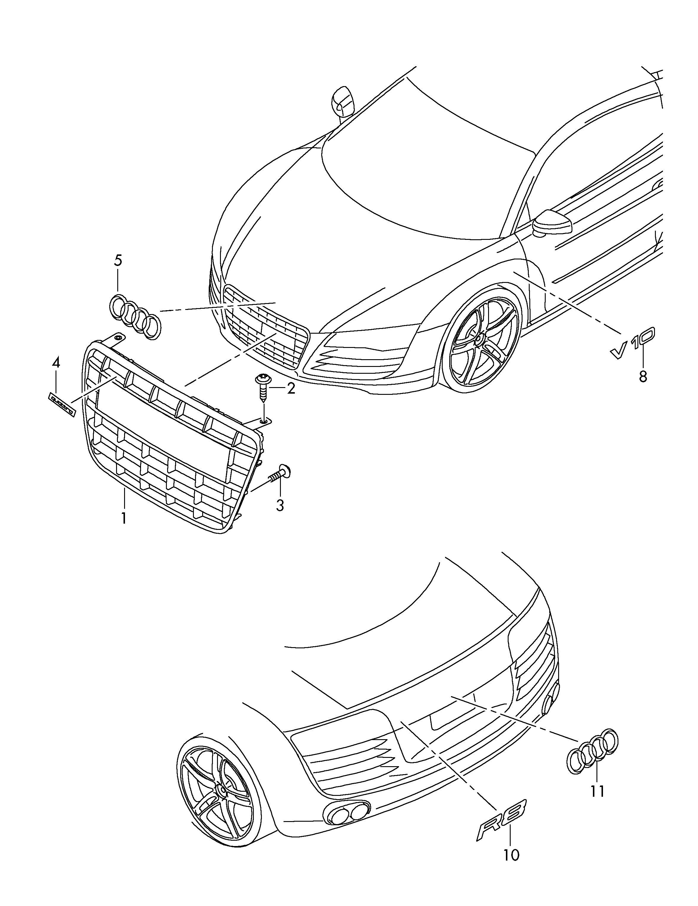 inscriptions/lettering - Audi R8(R8)  