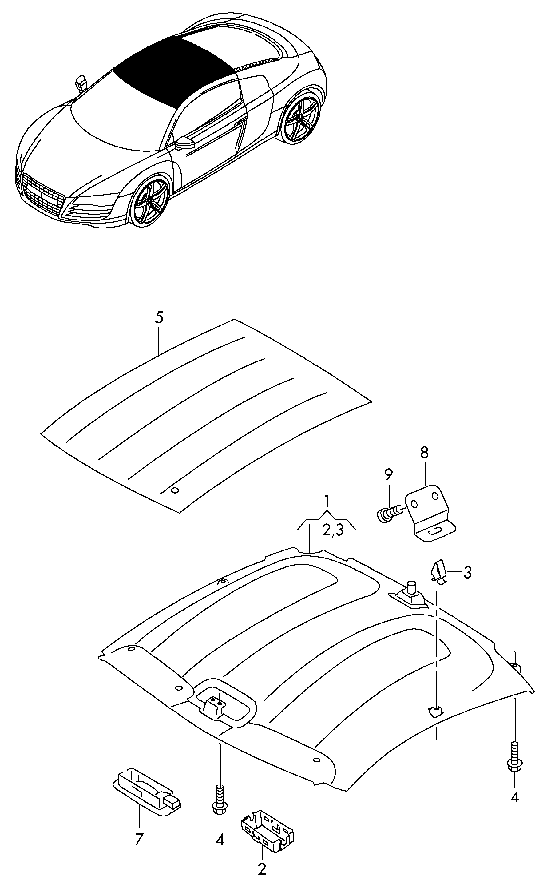 roof reinforcement; individual parts - Audi R8(R8)  
