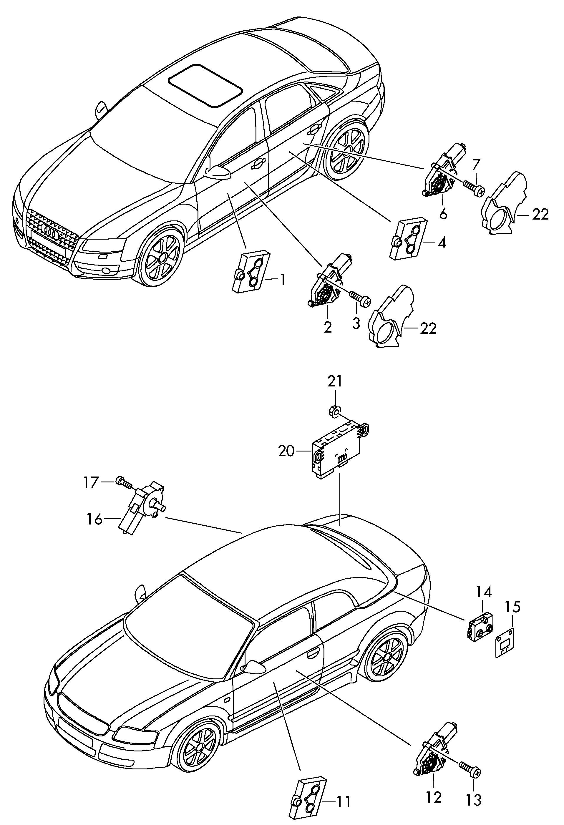 regelapparaat voor
cabrioletkapbediening - Audi A4/S4 Cabrio./qu.(AA4C)  