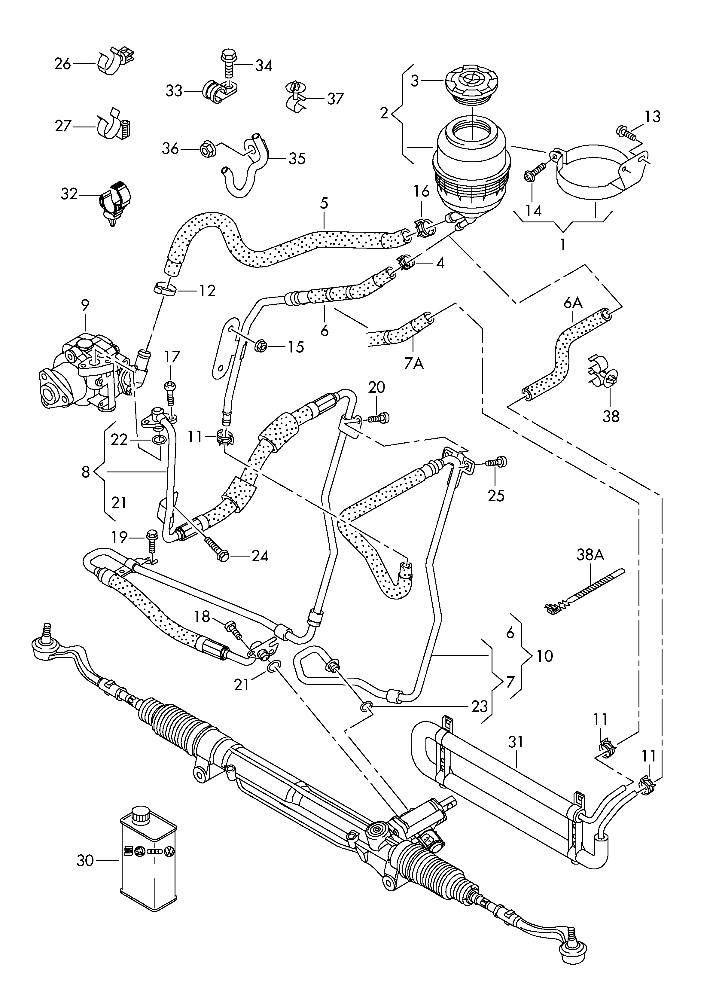 oil container and connection
parts, hoses - Audi A4/Avant(A4)  