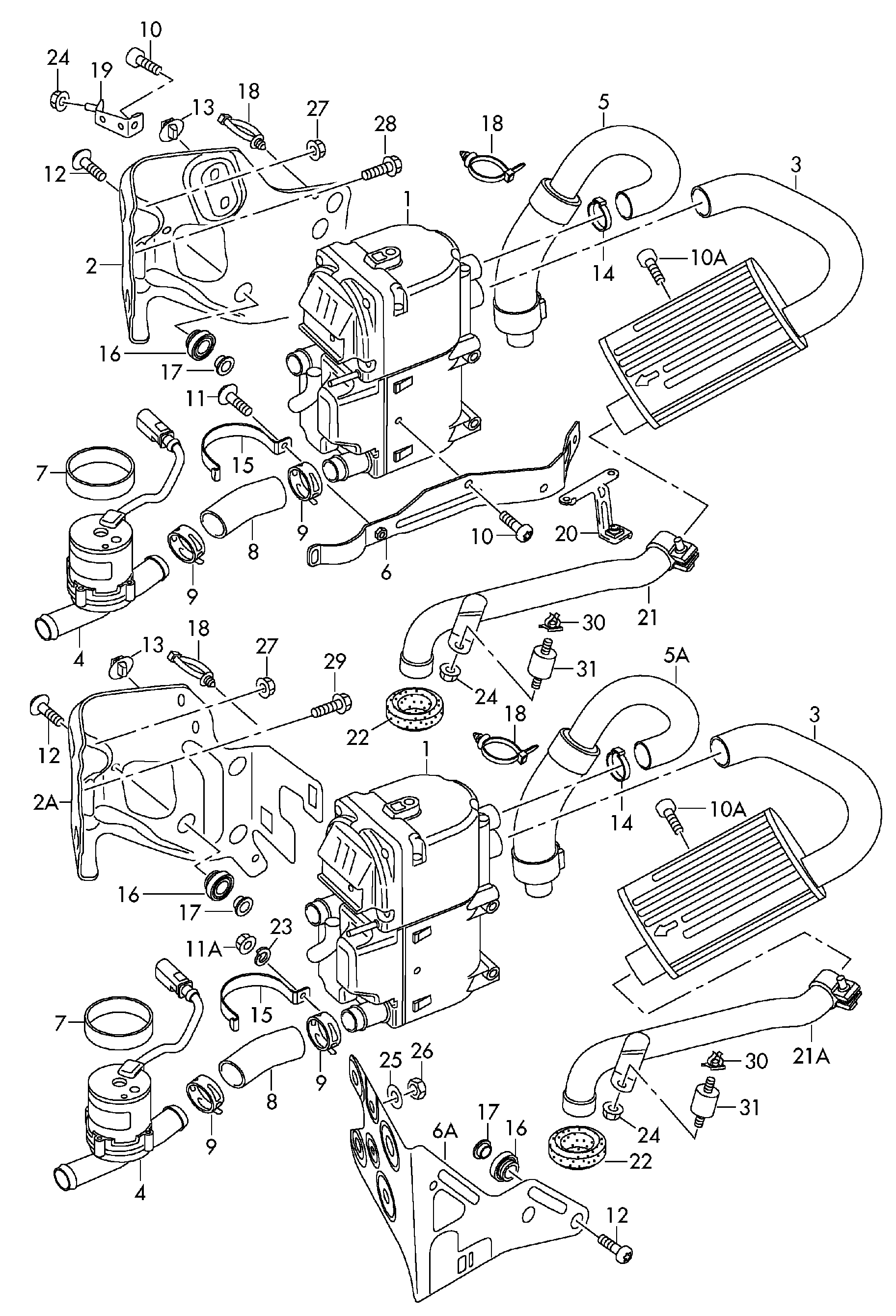 auxiliary heater for coolant
circuit - Audi A4/Avant(A4)  