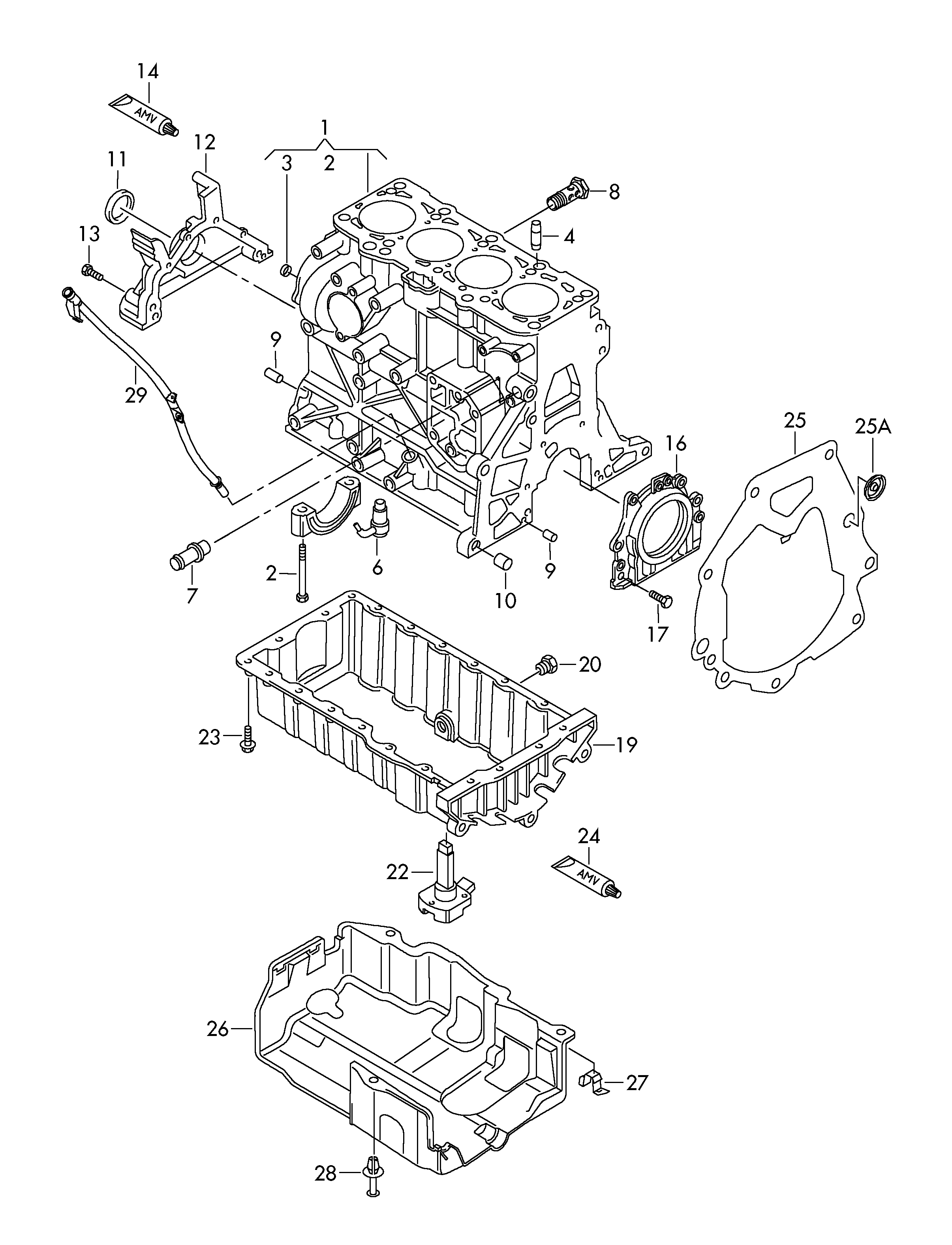 cylinder block; oil sump - Golf/Variant/4Motion(GOLF)  