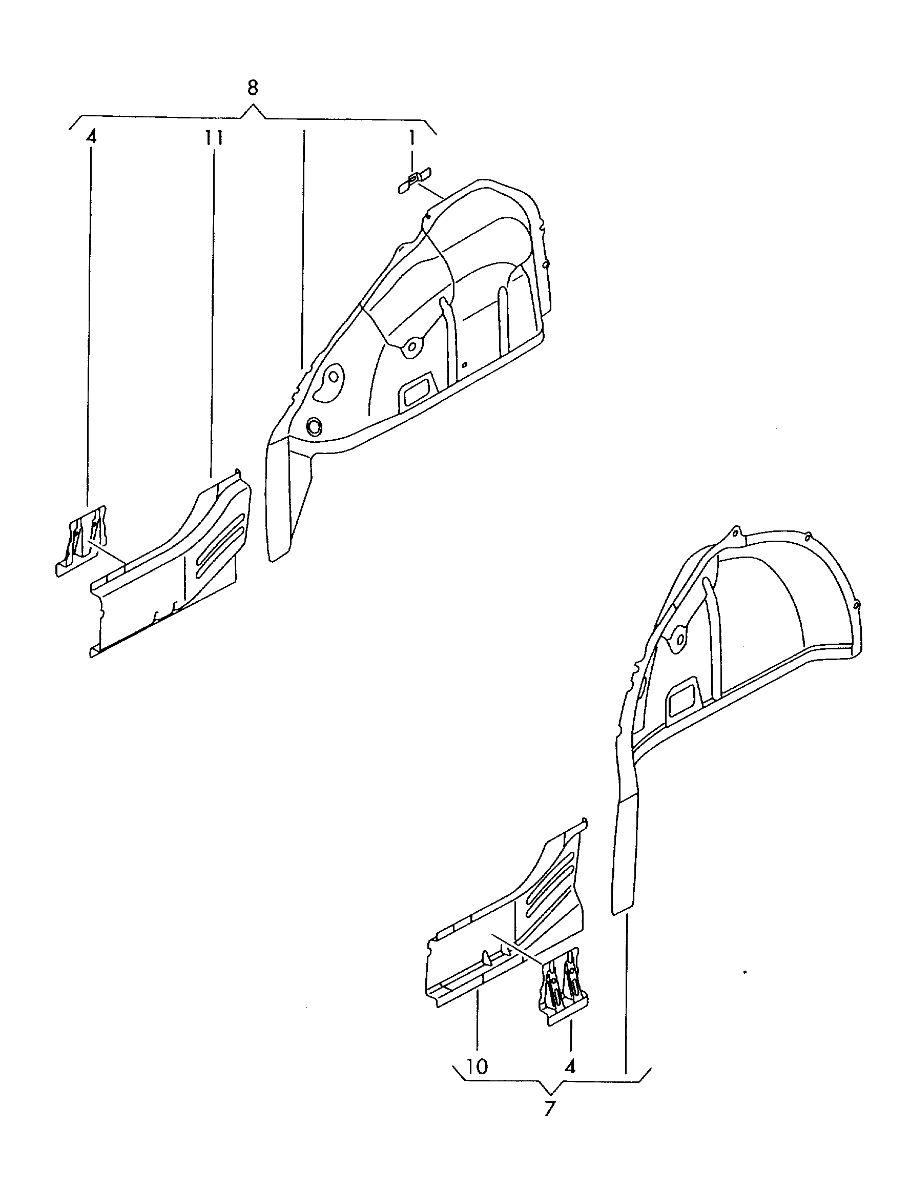 Внутренняя часть арки колеса - Tiguan(TIG)  