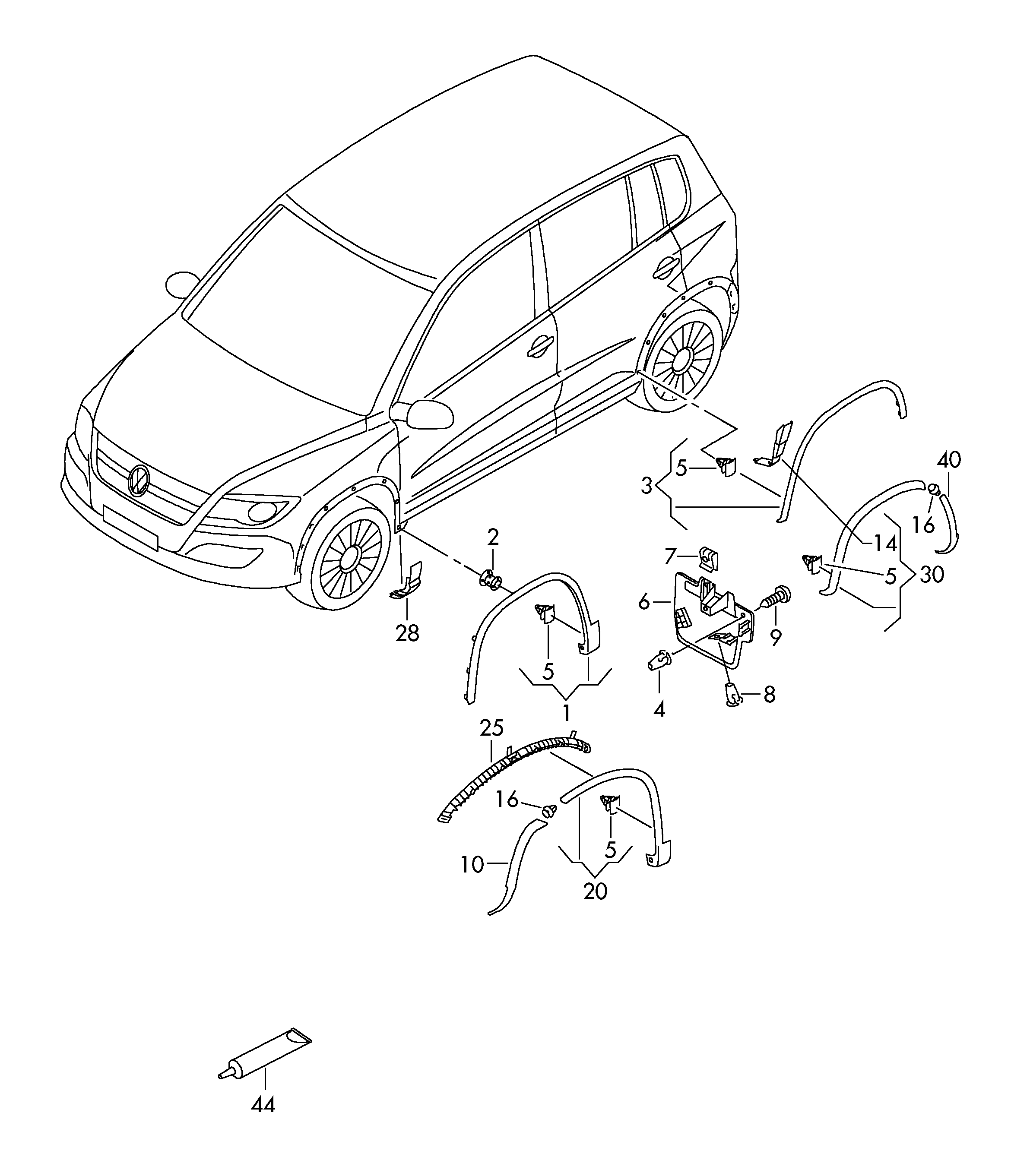 Накладка колёсной арки - Tiguan(TIG)  