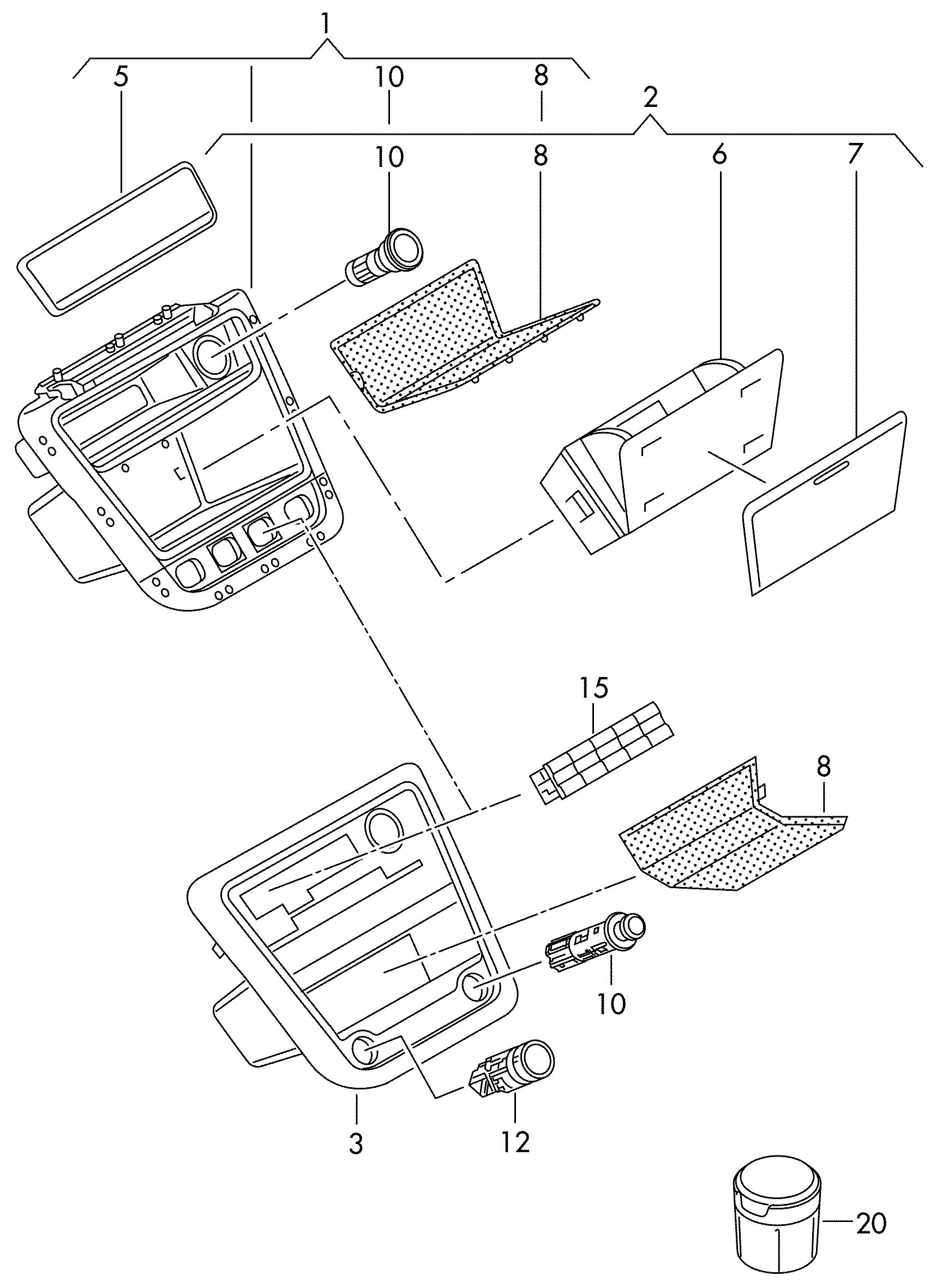 ashtray; stowage compartment - Tiguan(TIG)  