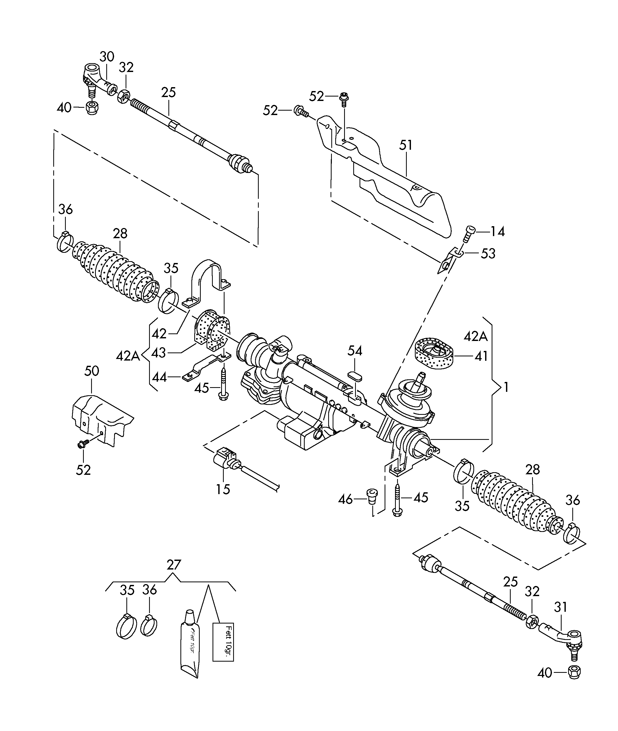 Lenkgetriebe; fuer Fahrzeuge mit elektro/
mechani... - Audi A3/S3/Sportb./Lim./qu(A3)  