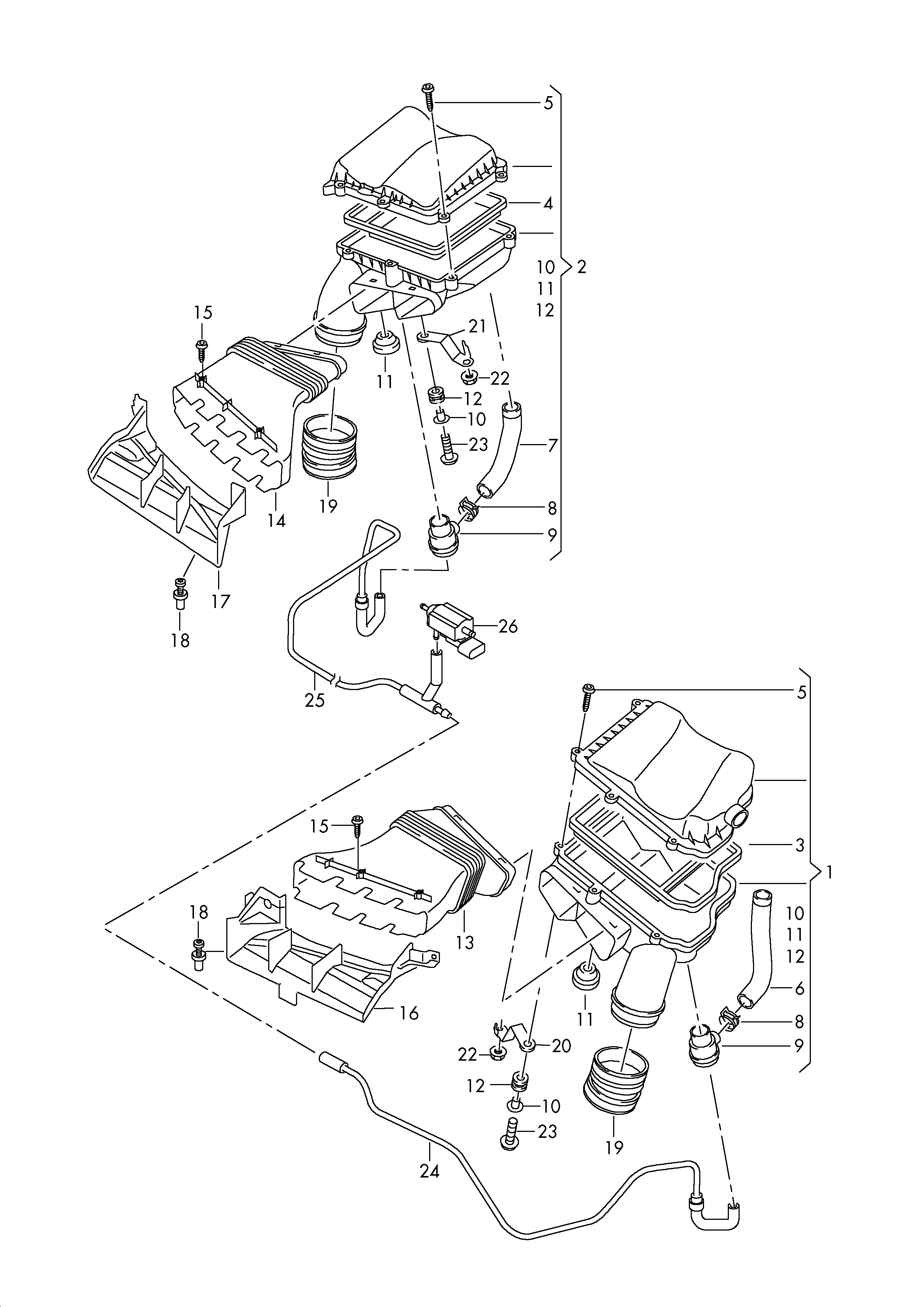 filtro de aire con piezas de
conexion - Audi RS6/RS6 plus/Avant qu(RS6)  