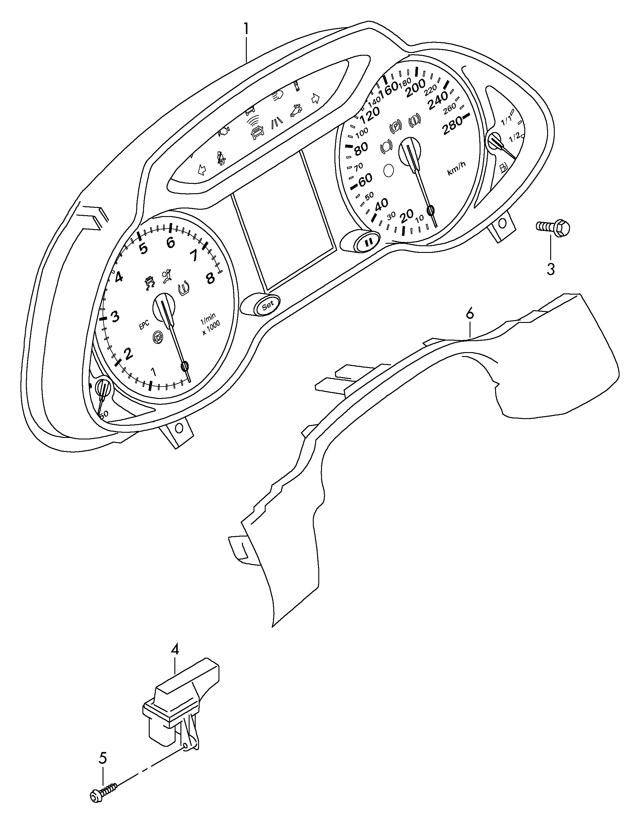 parti singole; ricevitore per orologio radio - Audi Q5(AQ5)  