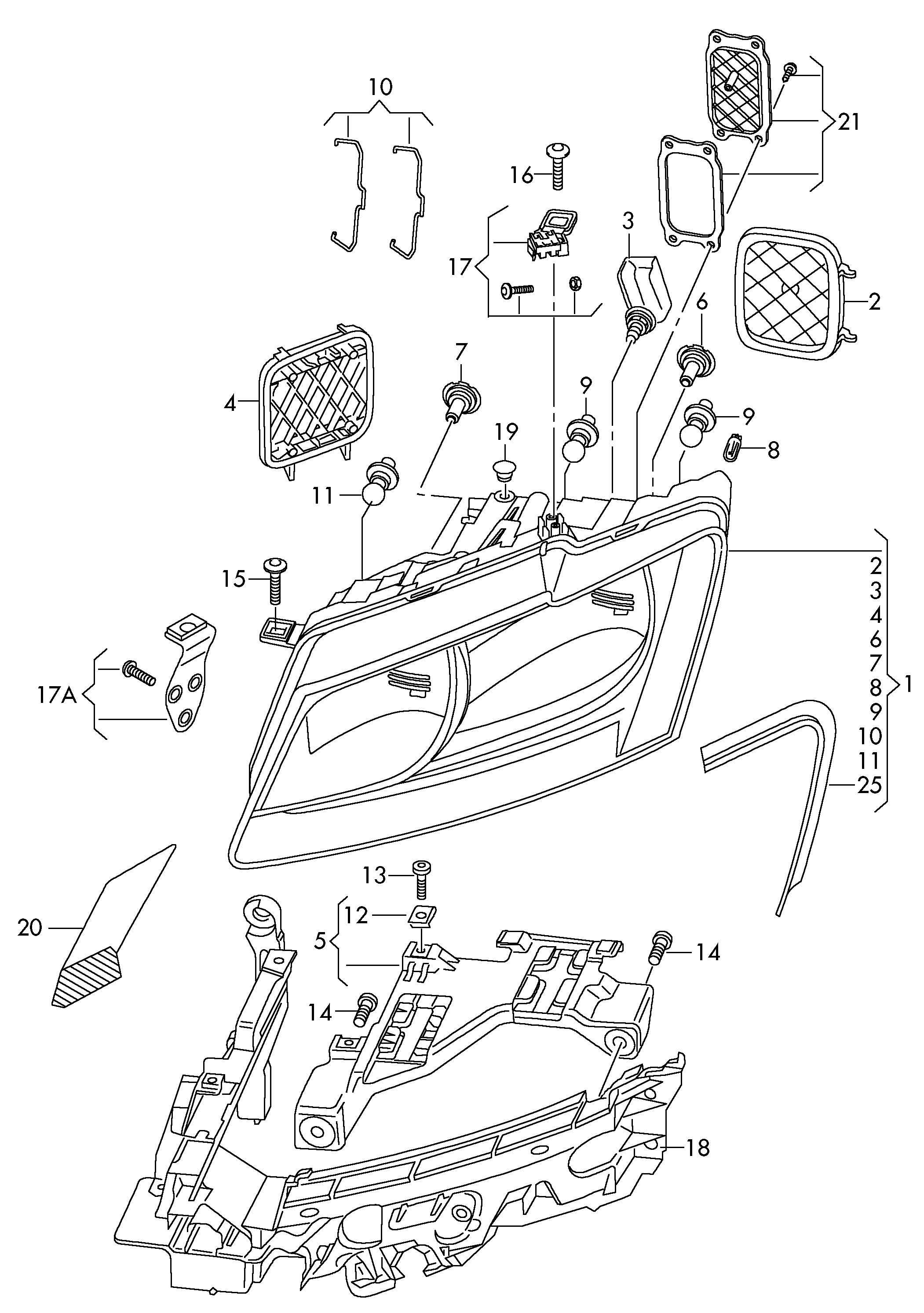 proiettore alogeno - Audi Q5(AQ5)  