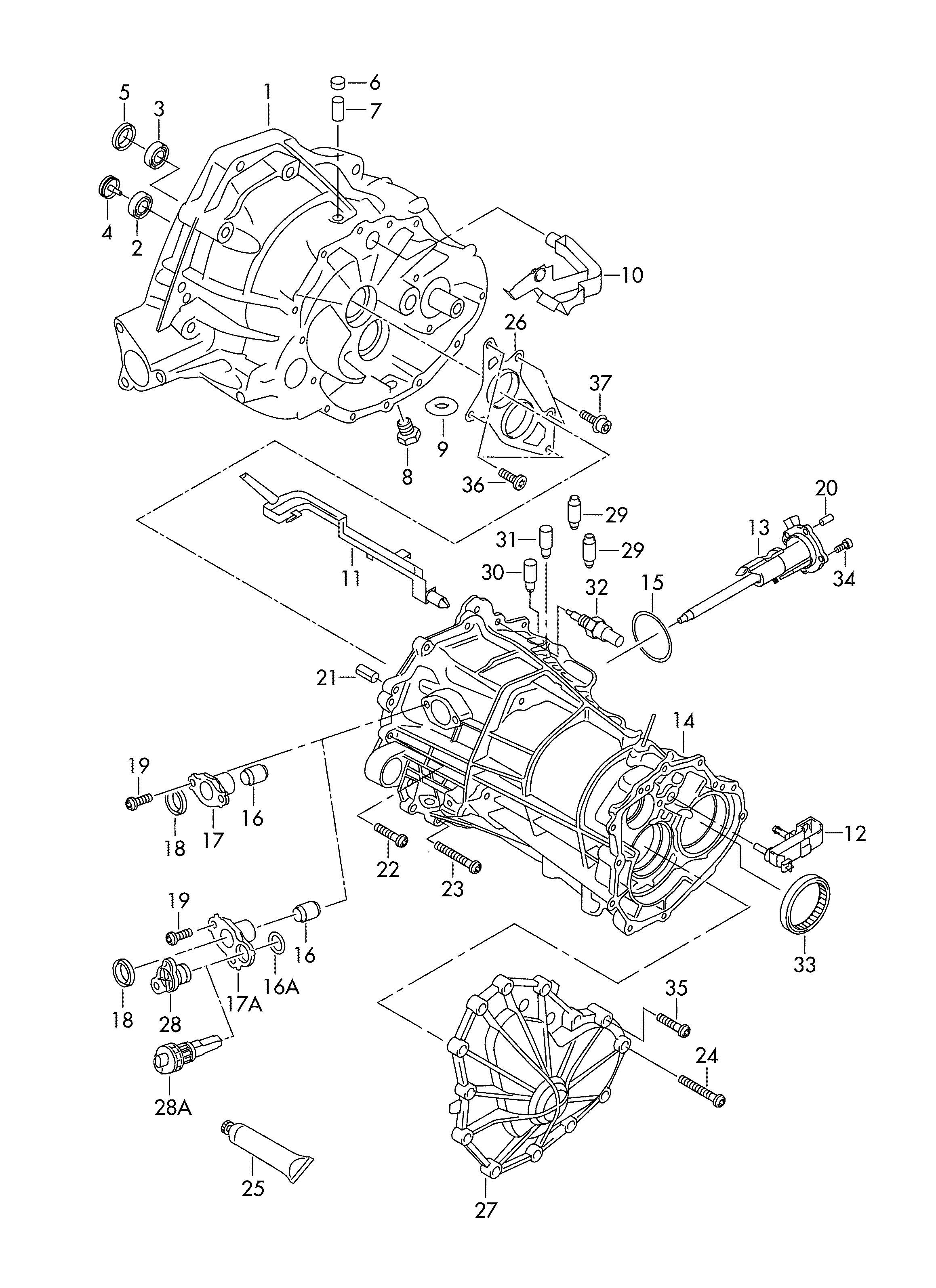 gear housing; 6-speed manual transmission - Audi A6/Avant(A6)  