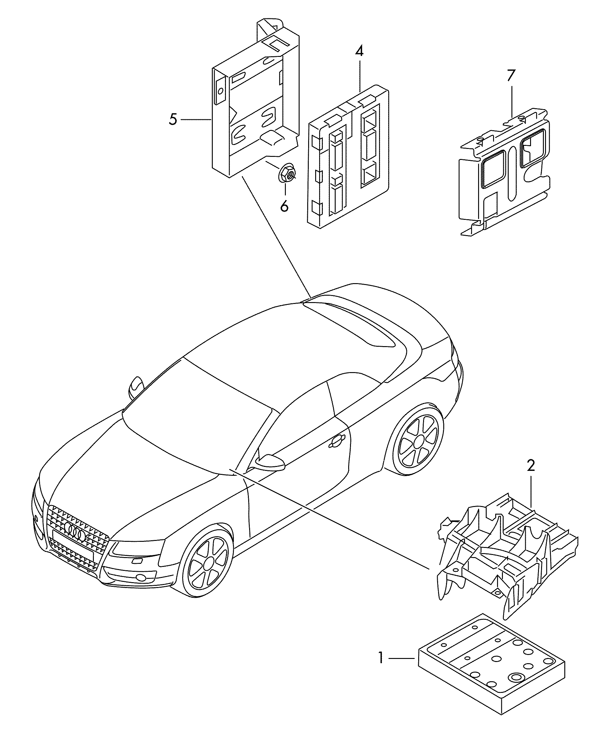 Merkezi kontrol ünitesi
Konfor sistemi i. - Audi A5/S5 Coupe/Sportback(A5CO)  