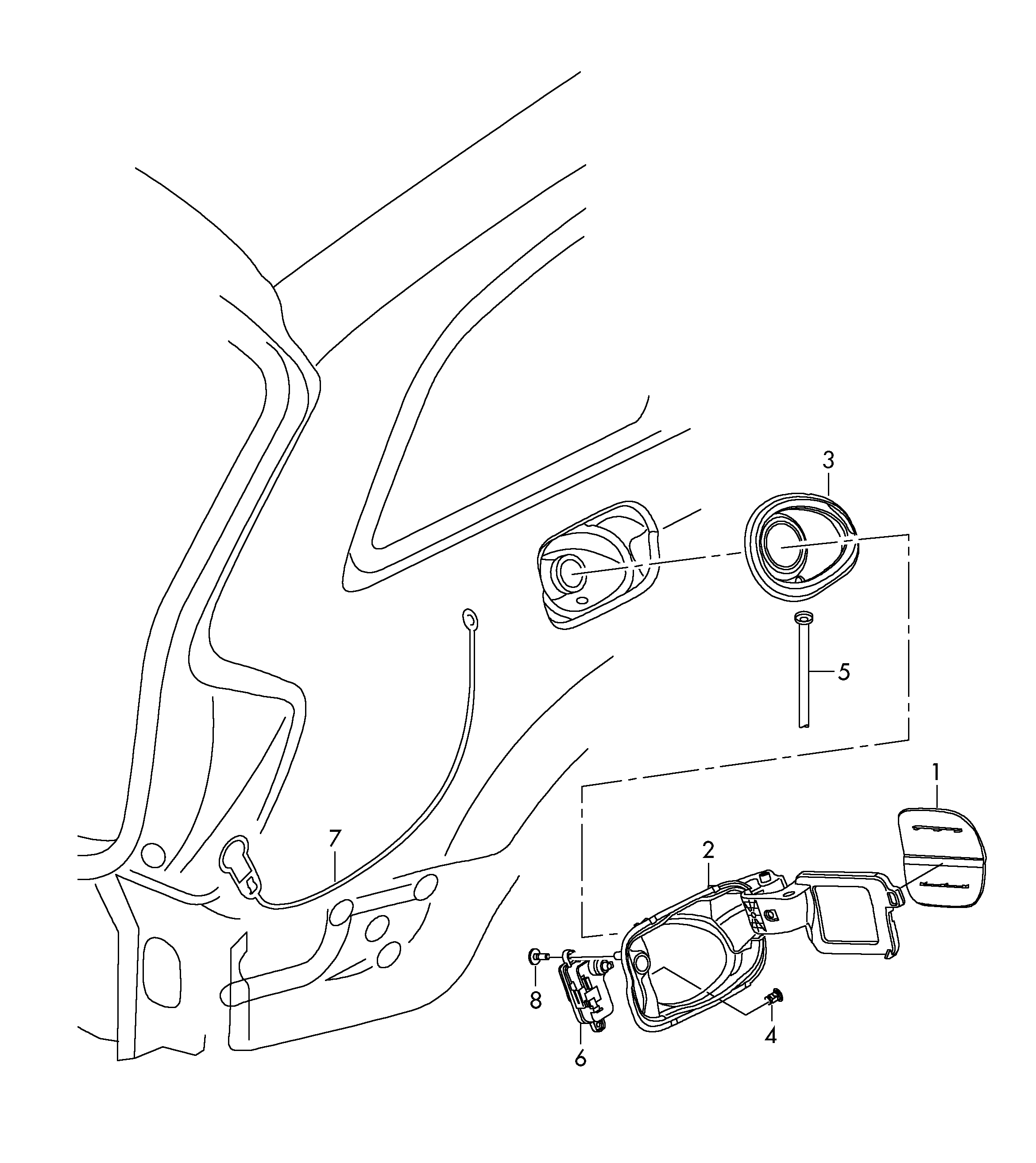 fuel filler flap - Audi Q7(AQ7)  