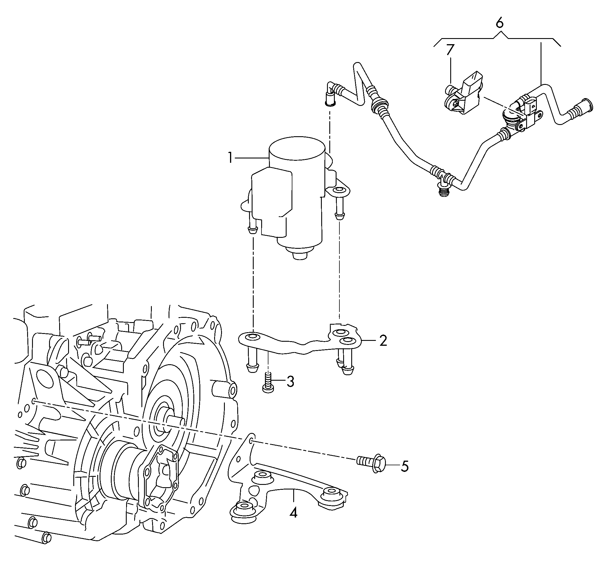 电动真空泵，
用于制动器; 真空管 - Tiguan(TIG)  