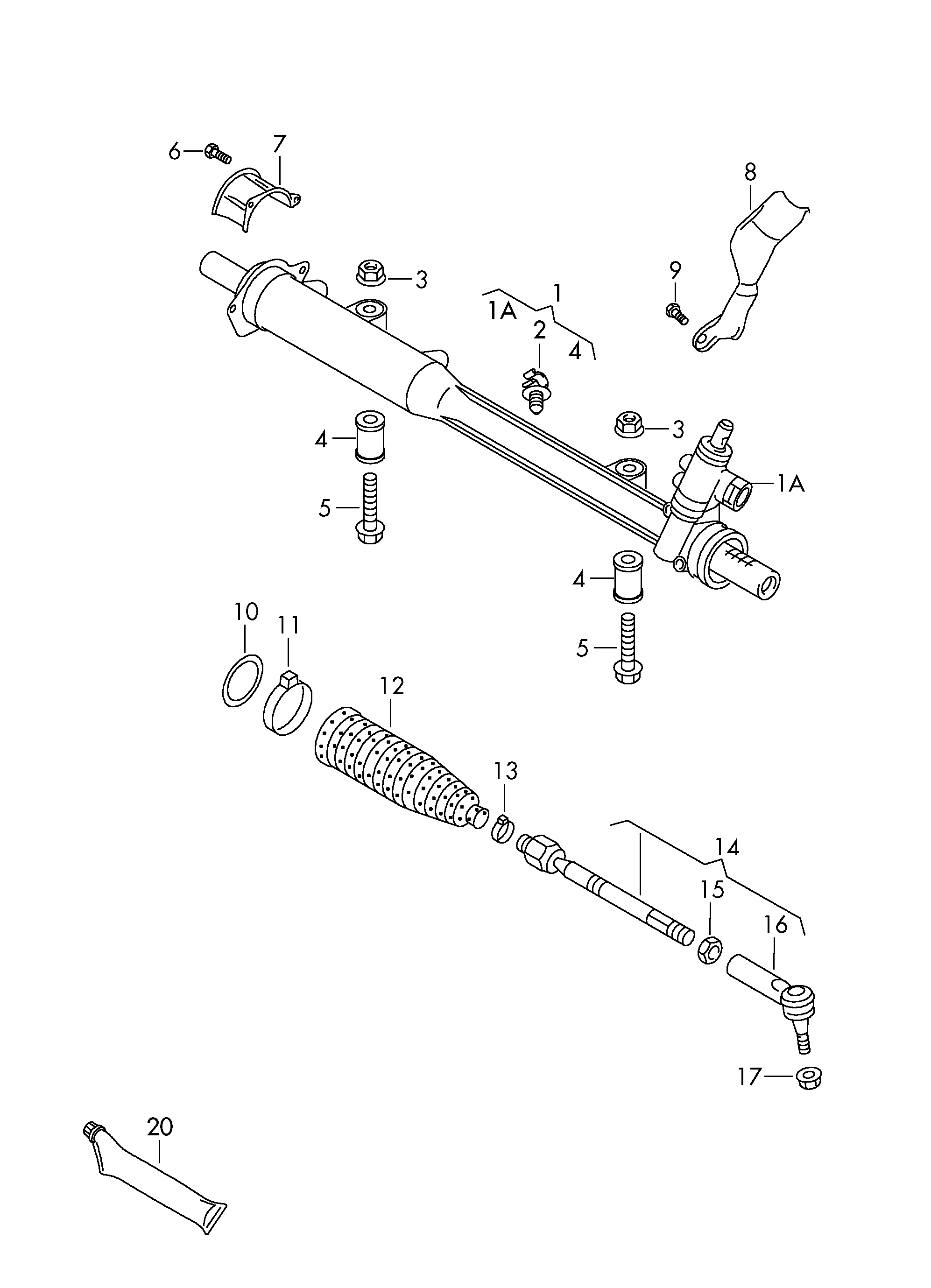 steering gear; track rod - Touareg(TOUA)  