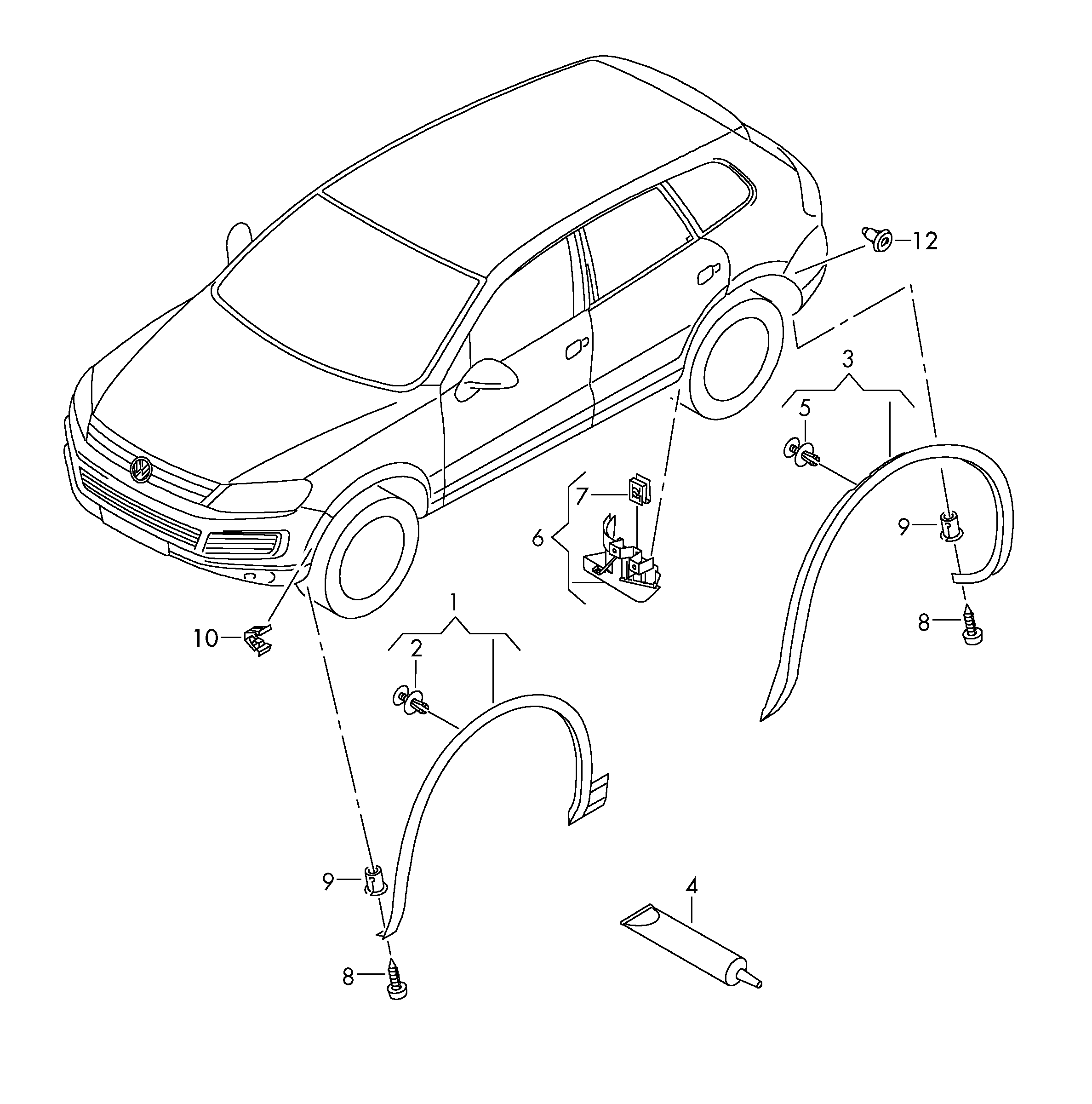 Накладка колёсной арки - Touareg(TOUA)  