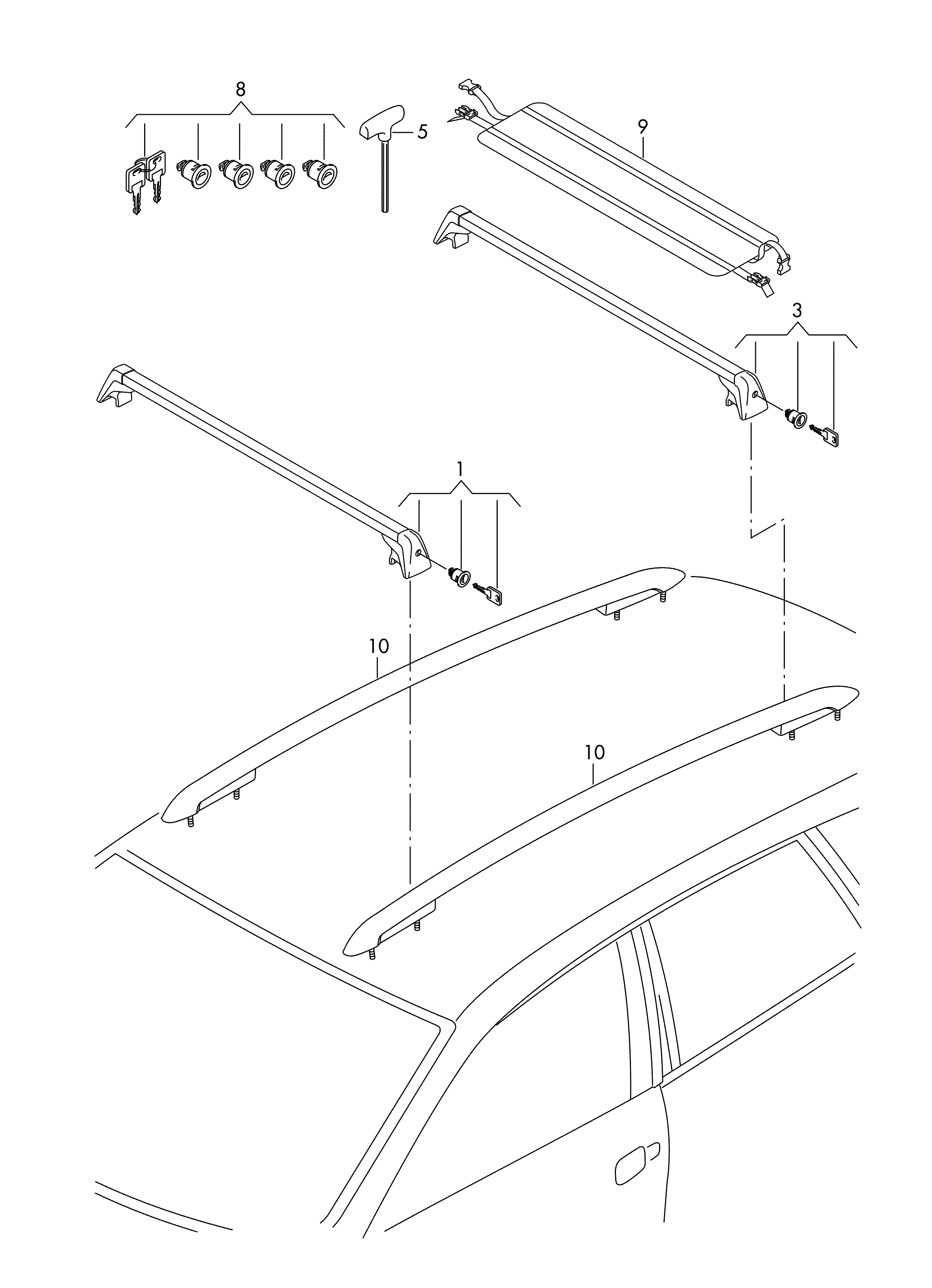 zakladni nosnik strechy - Touareg(TOUA)  