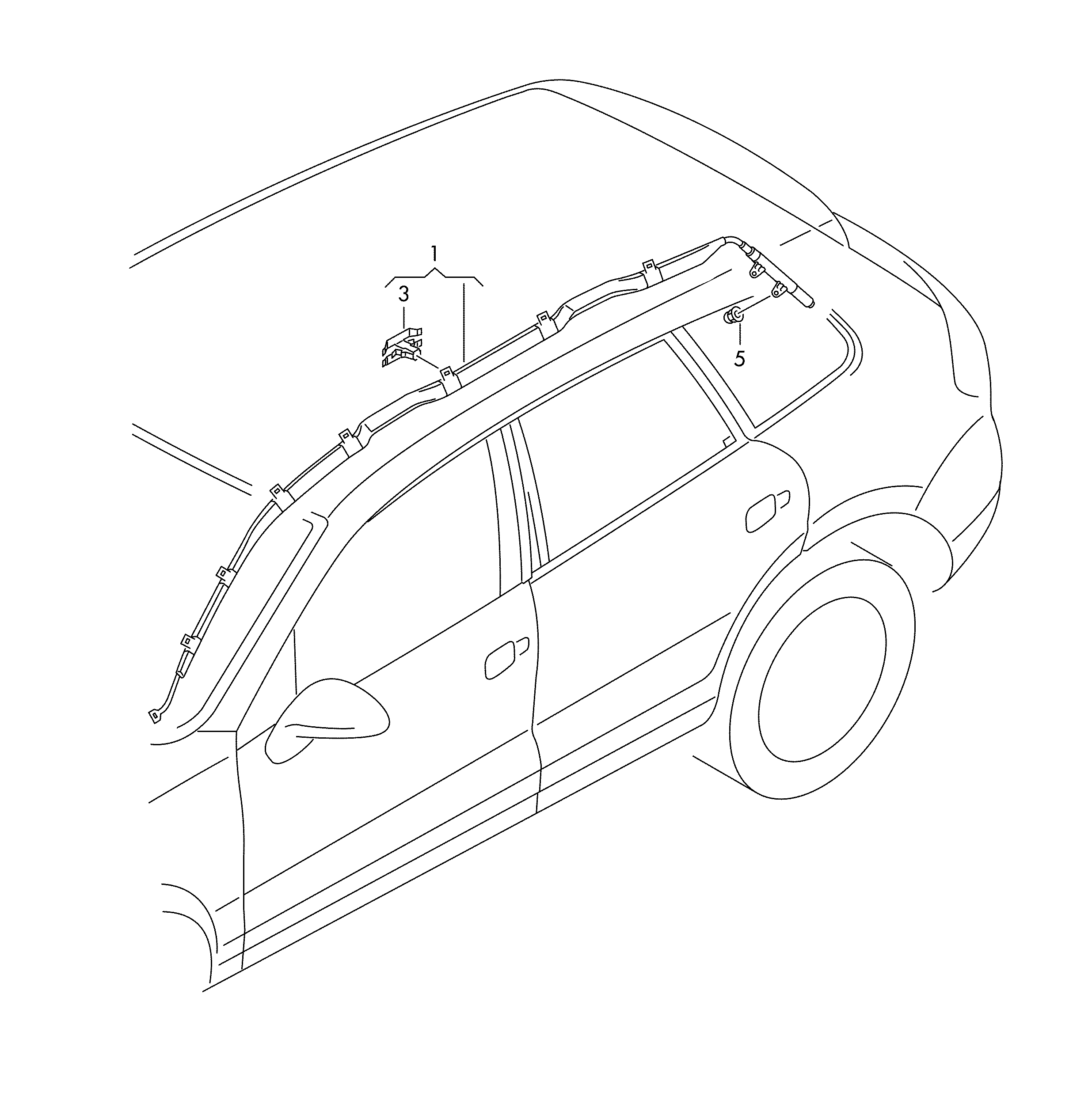 head airbag unit - Touareg(TOUA)  