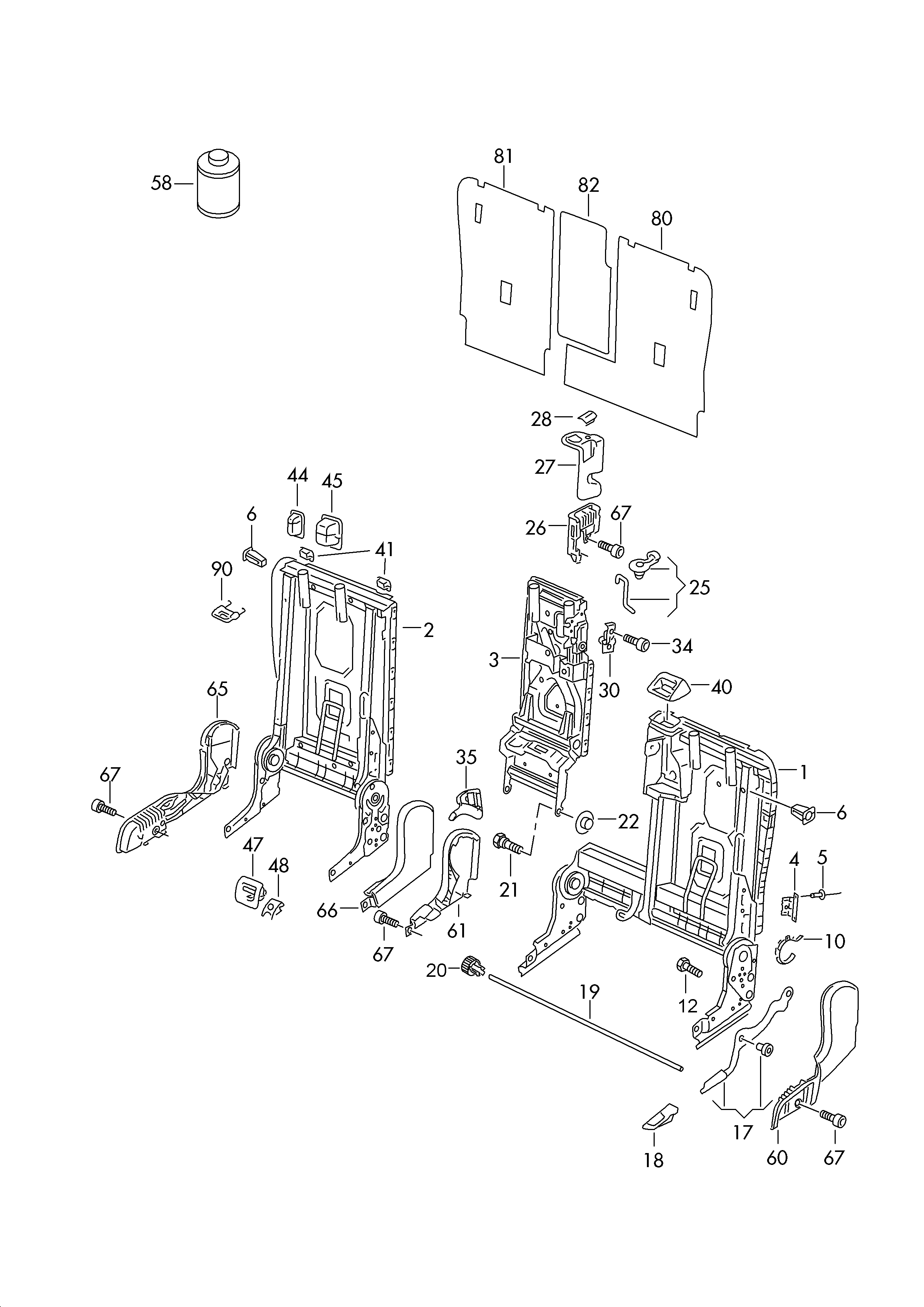 backrest, split - Touareg(TOUA)  