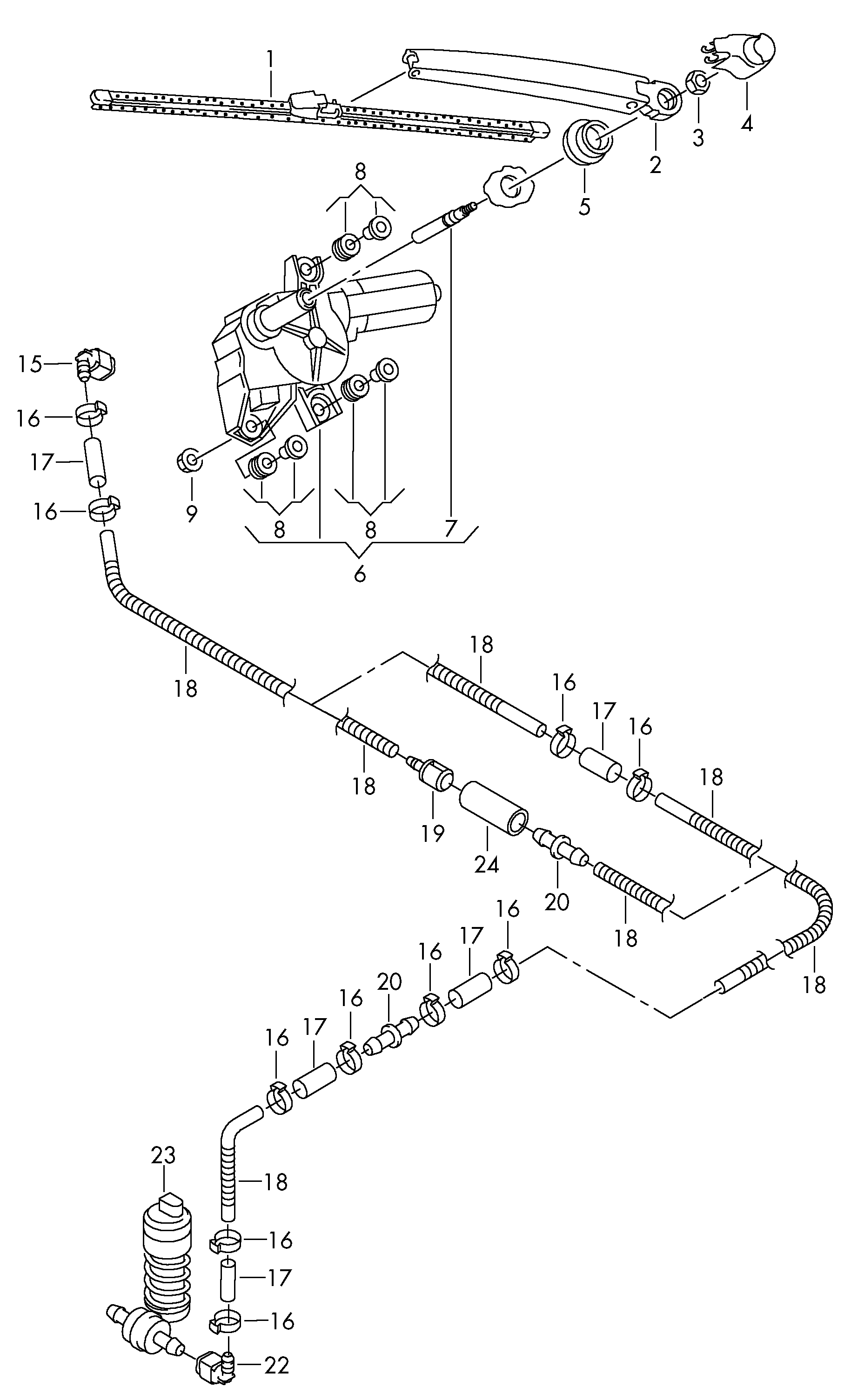 sistema limpialavacristales
para luneta trasera - Tiguan(TIG)  