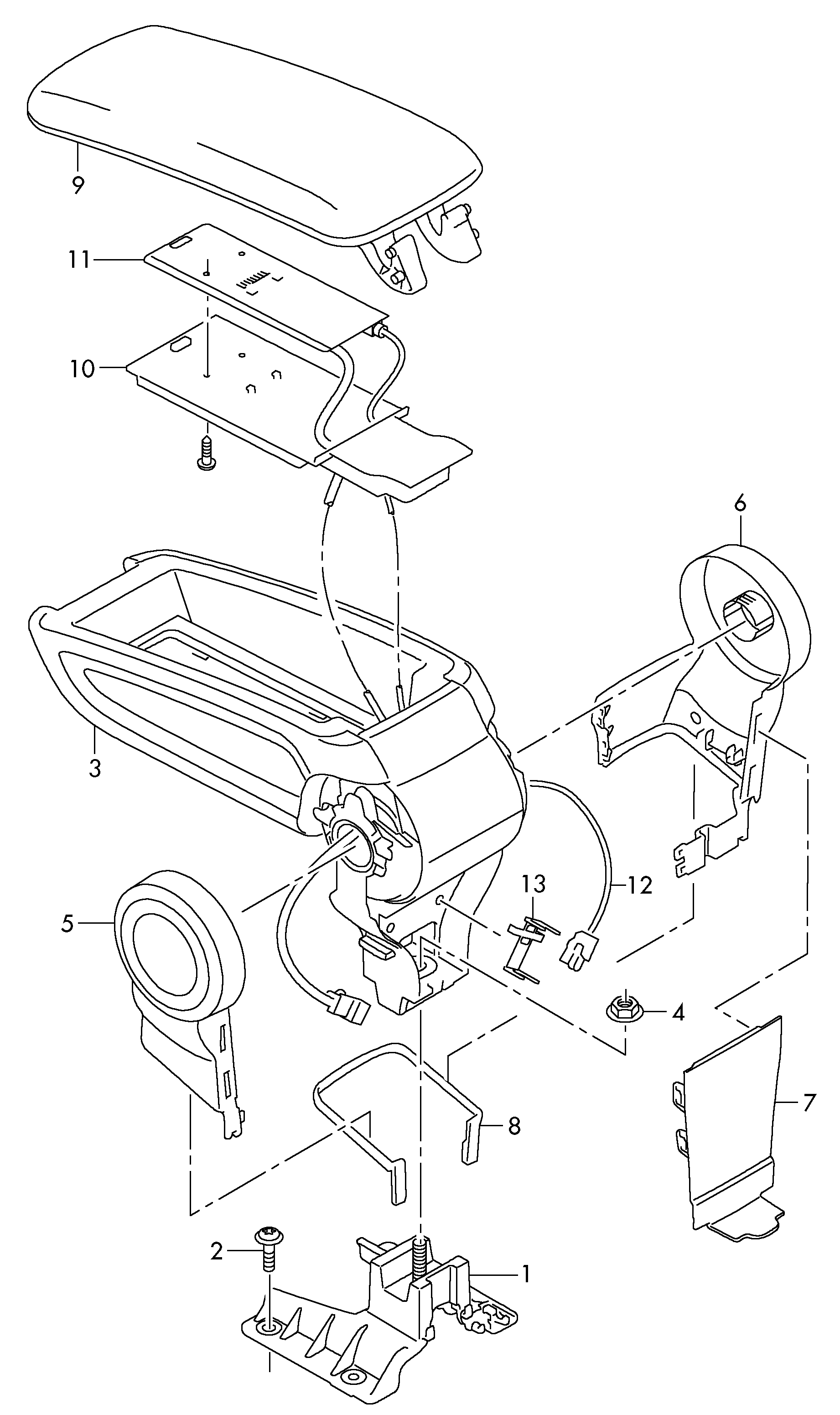 middle armrest - Audi A1(A1)  