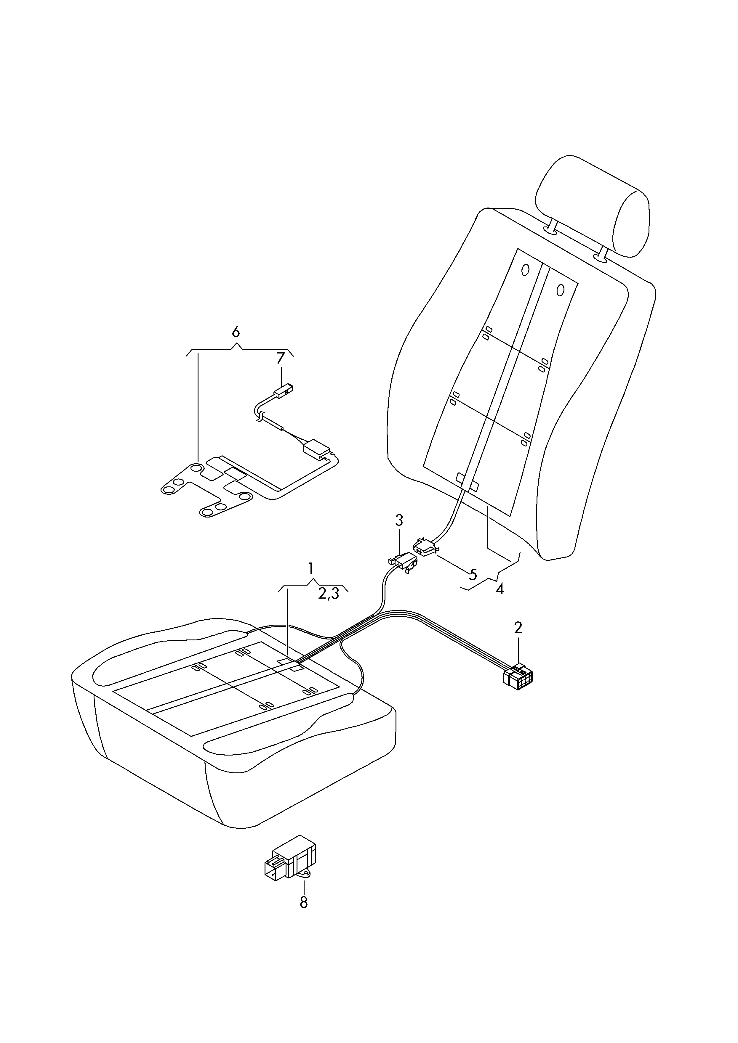 Sitz- und Lehnenheiz-
element; Einlage fuer Sitzb... - Audi A1(A1)  