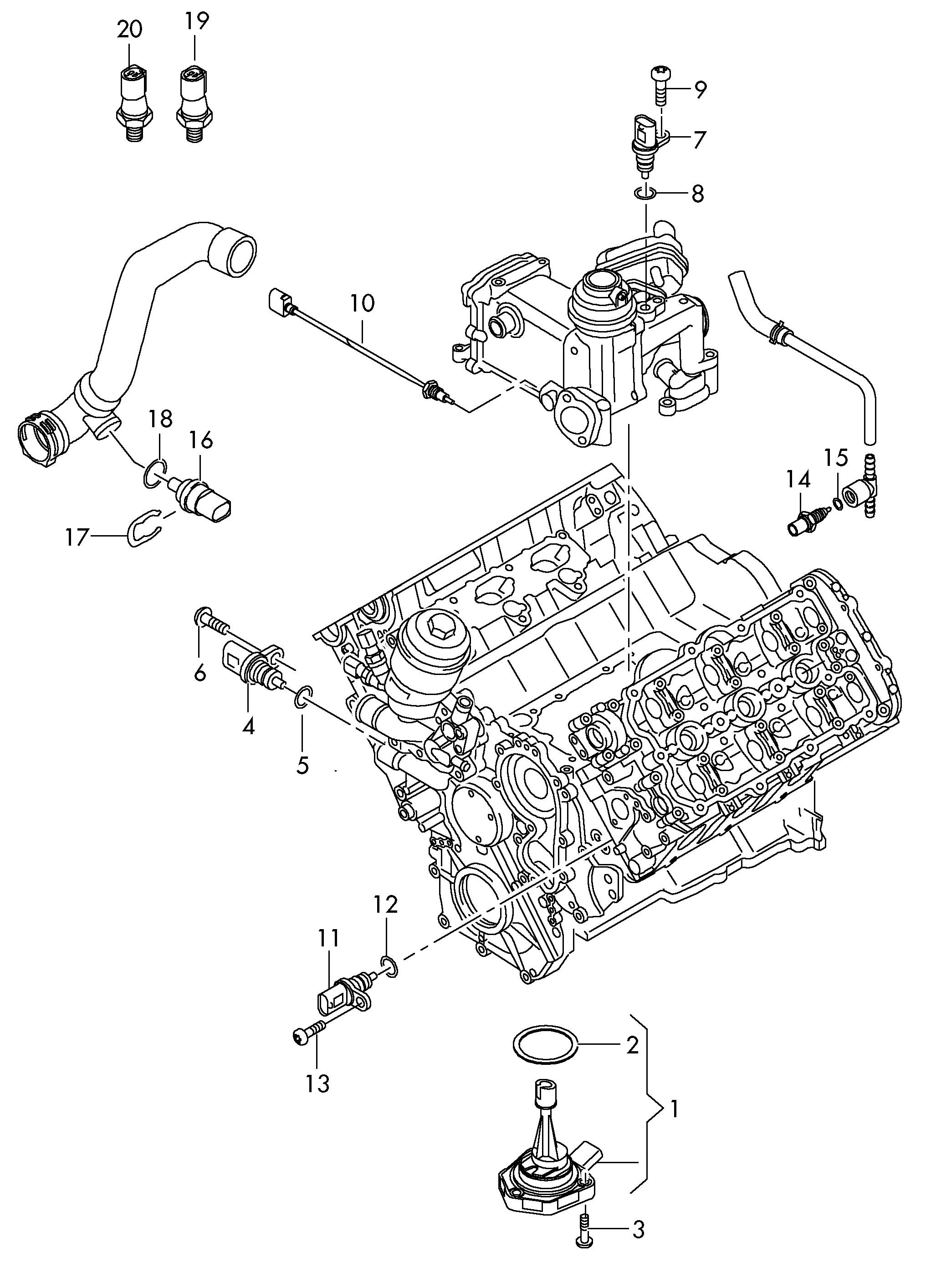 schakelaar en sensor op motor - Audi A5/S5 Cabriolet(A5CA)  