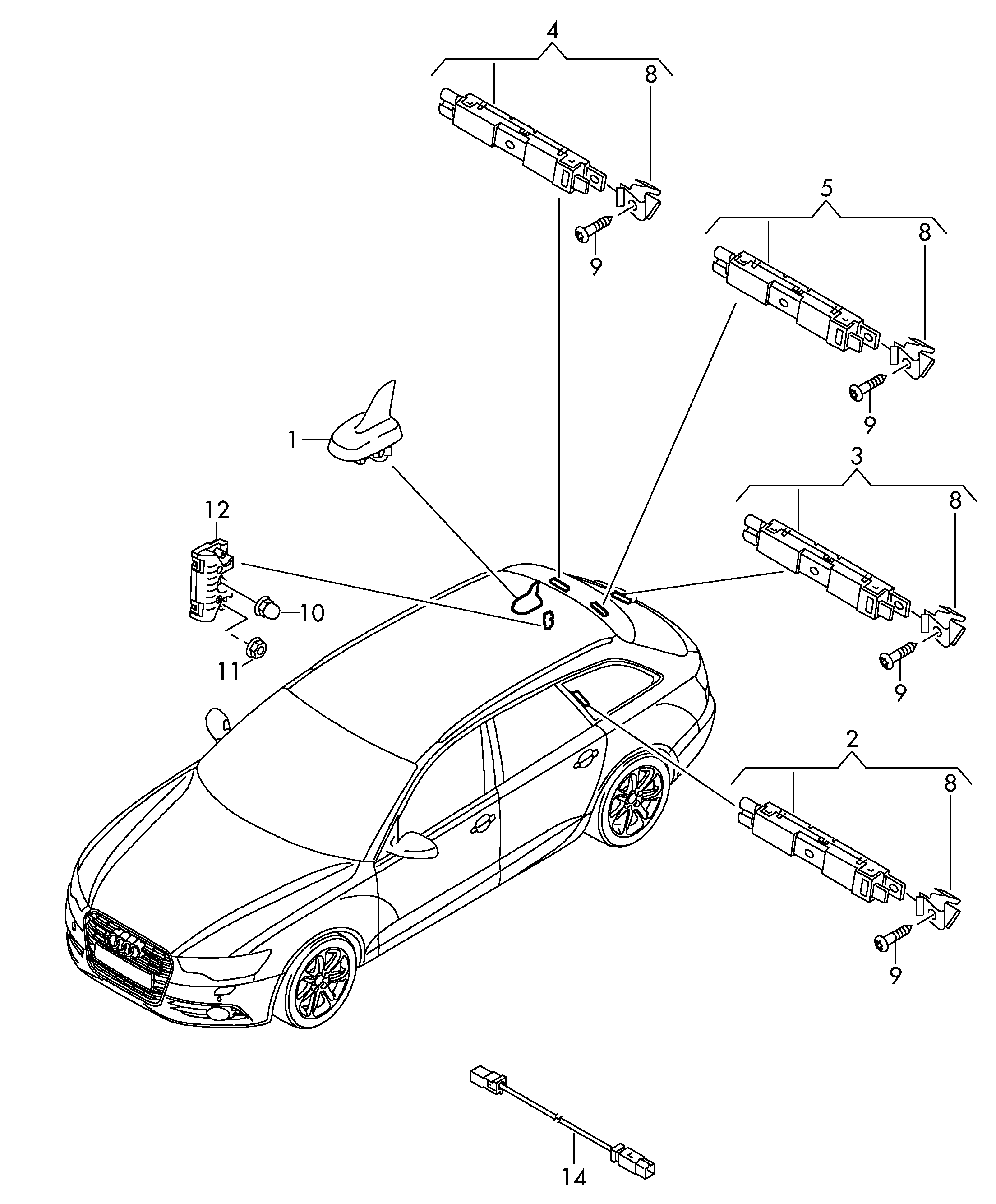 wzmaczniacz antenowy - Audi A6/S6/Avant quattro(A6Q)  